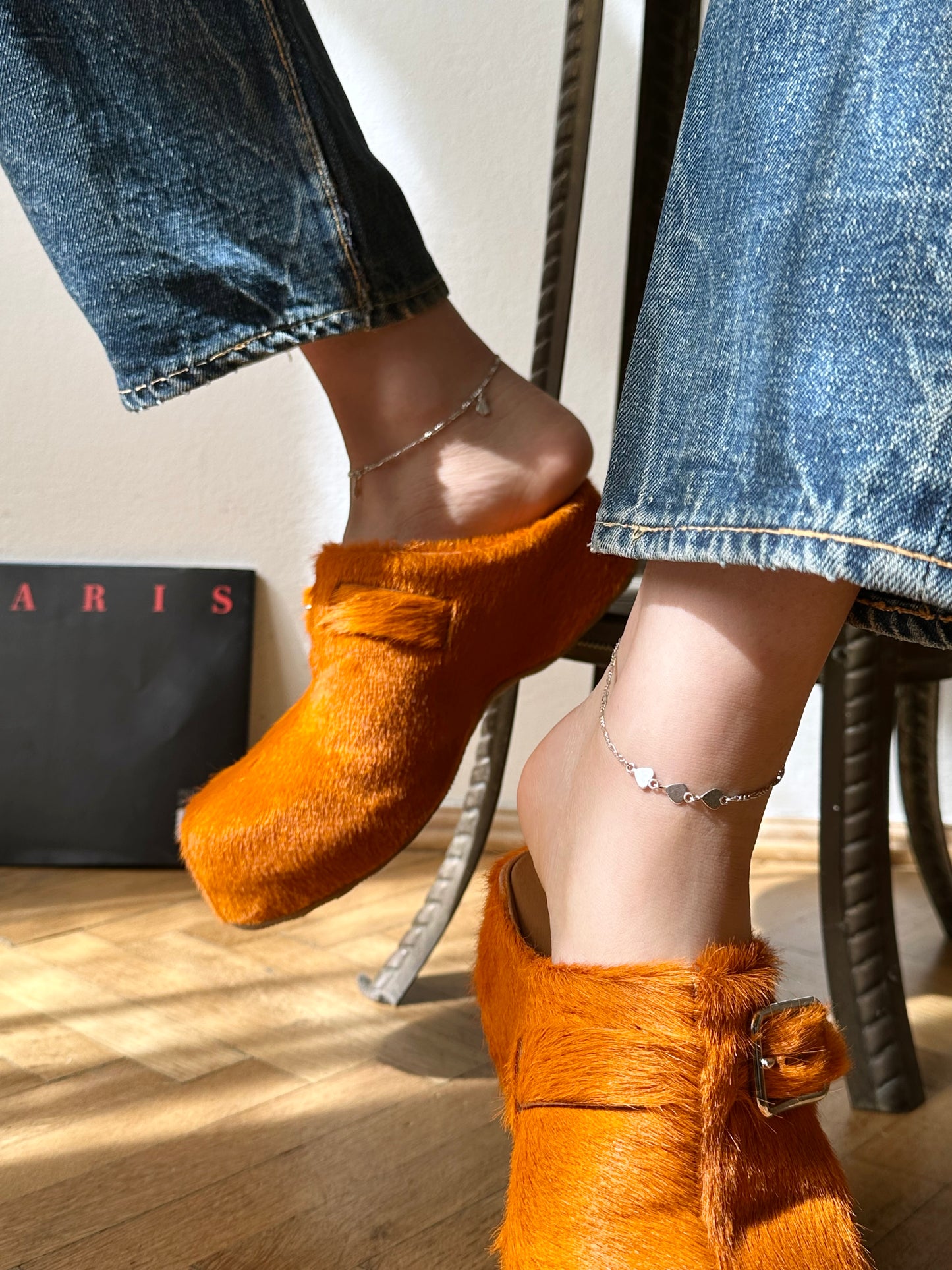 925 silver anklets - heart
