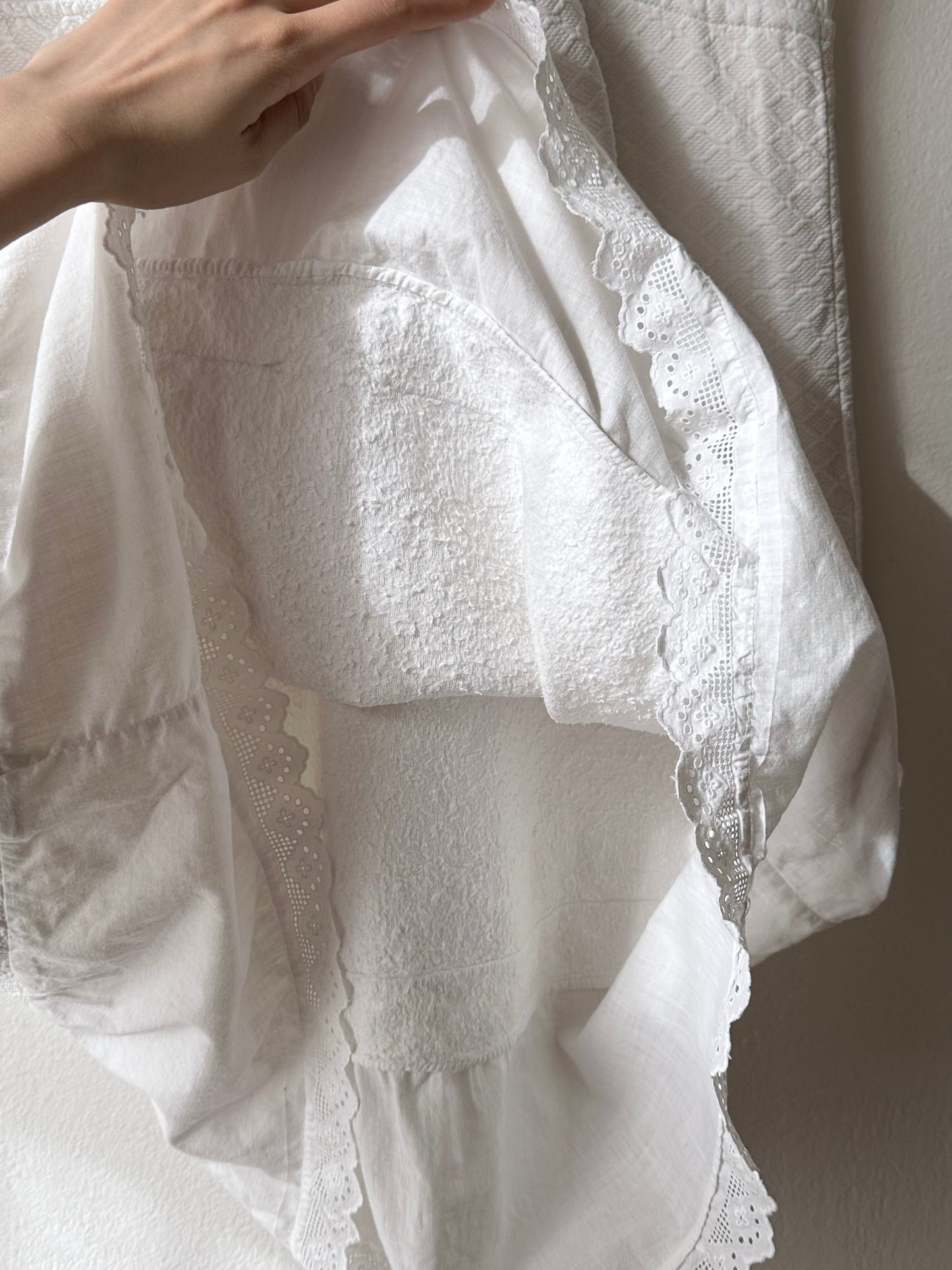 Edwardian cotton piqué matelassé chemise