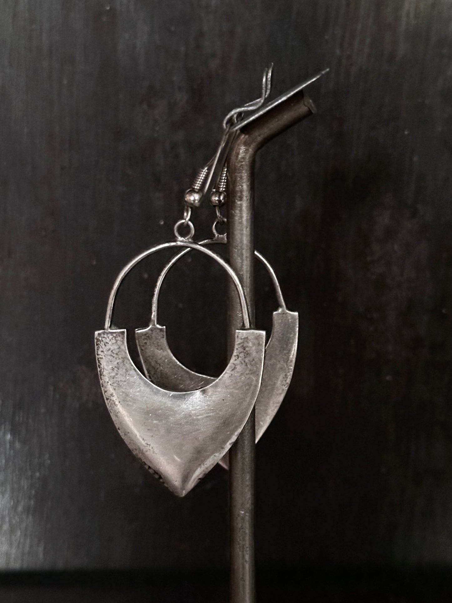 Vintage craft silver earrings