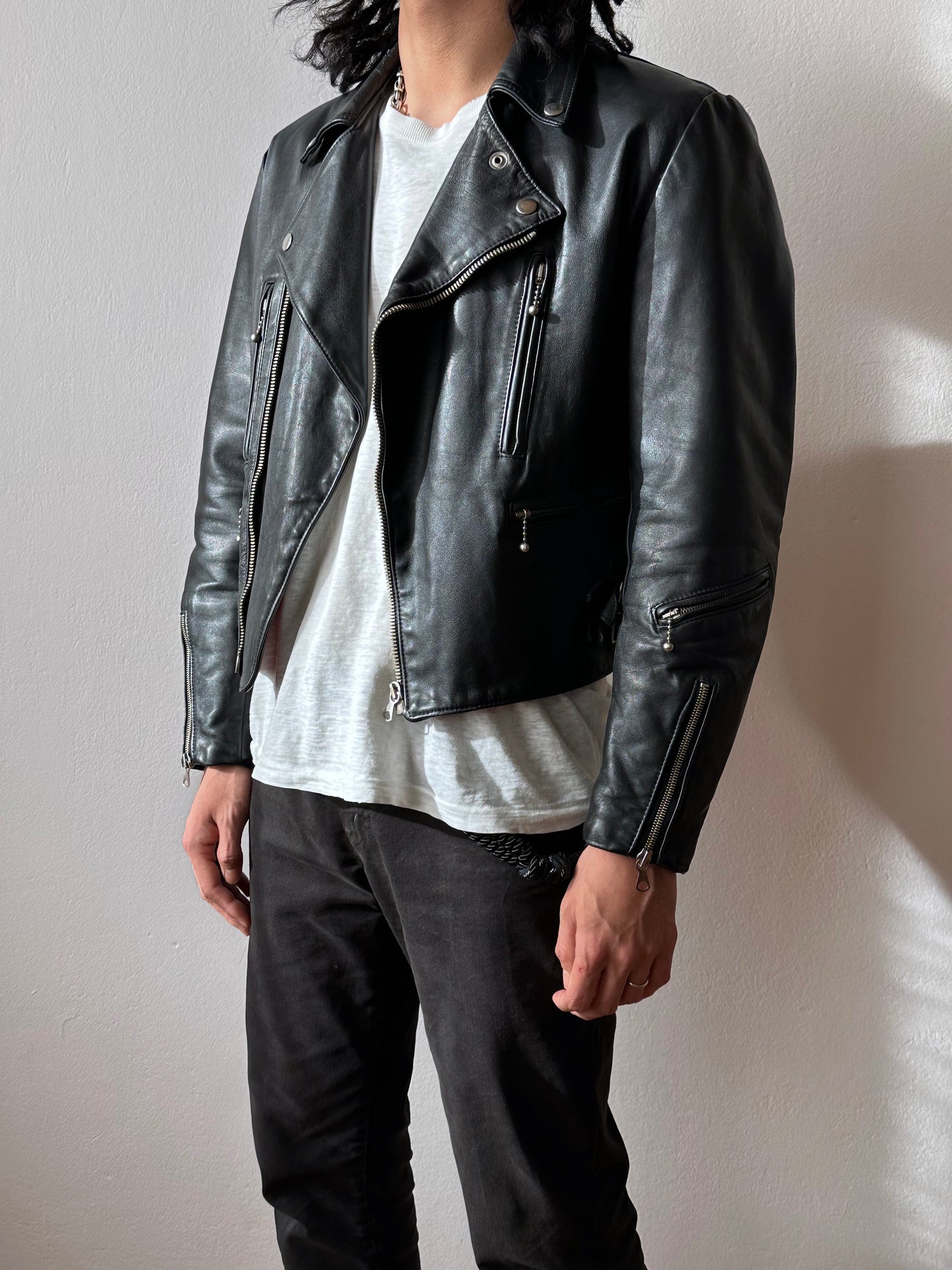 1970's 70's Riders Jacket Biker Jacket Punk rock Vintage Leather jacket Toto Praha Vintage store Vintage clothing Prague Black 70年代 ヴィンテージ ライダース ジャケット 古着 古着屋 ラモーンズ Denmark ユーロ 古着 ヨーロッパ古着 Ewald