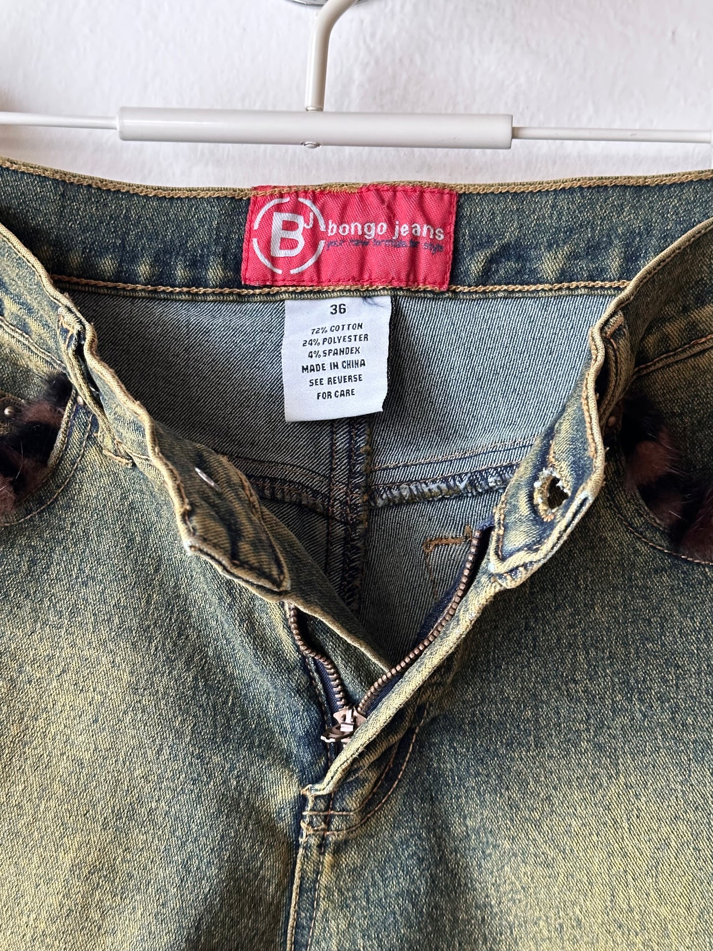 Fur trim millennium wide pants