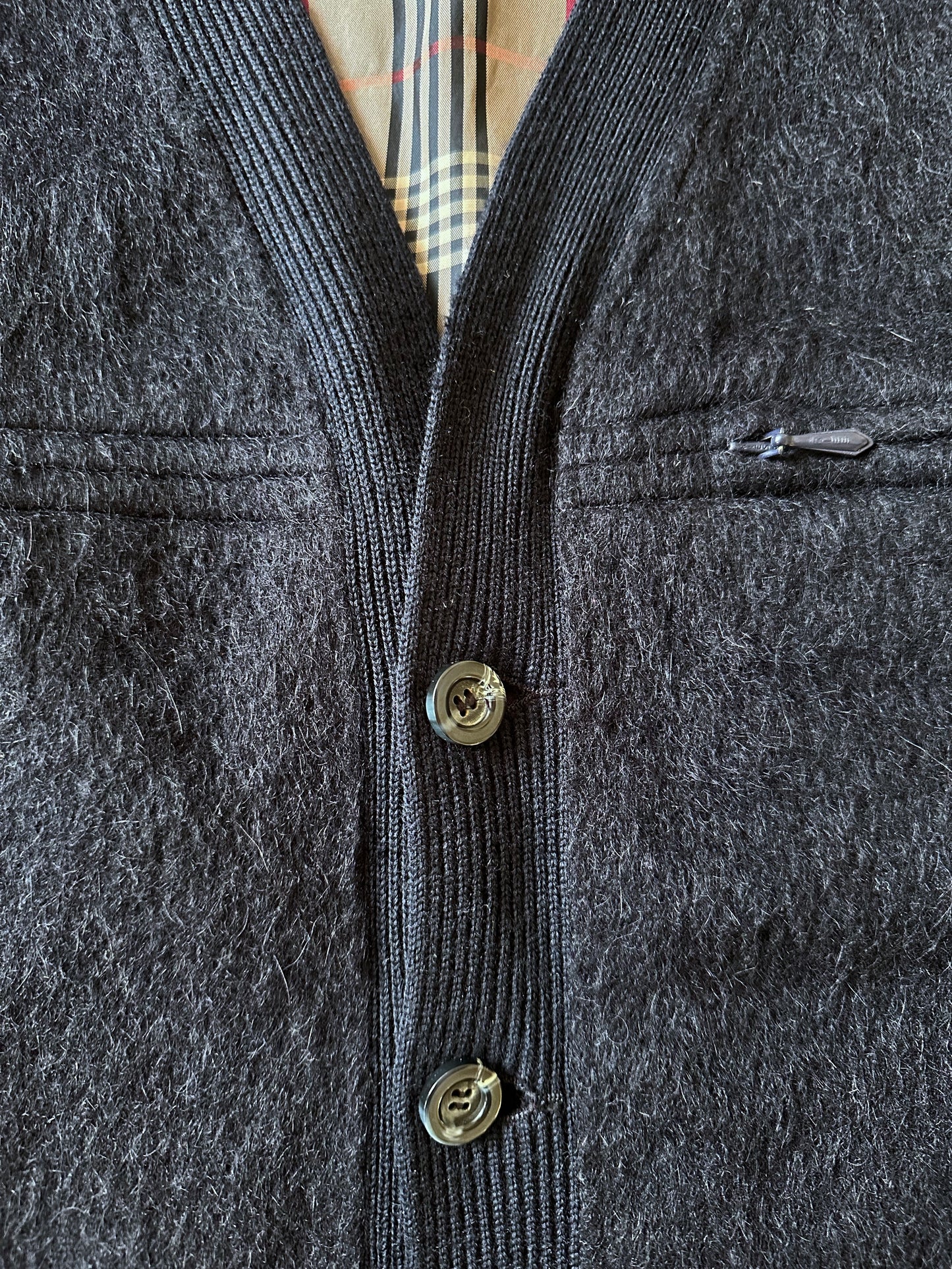 1970s navy wool cardigan
