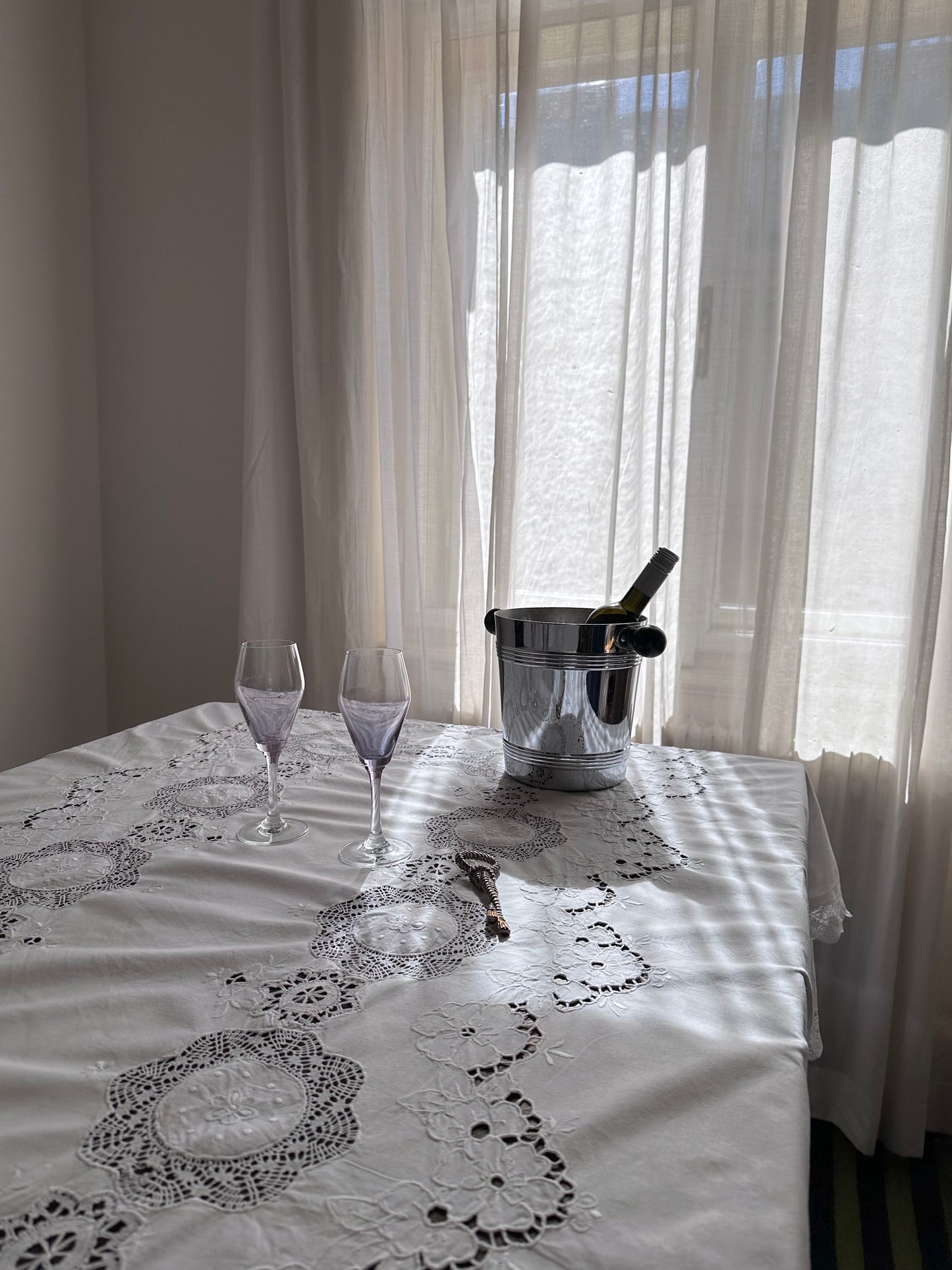 vintage handmade cotton table cloth