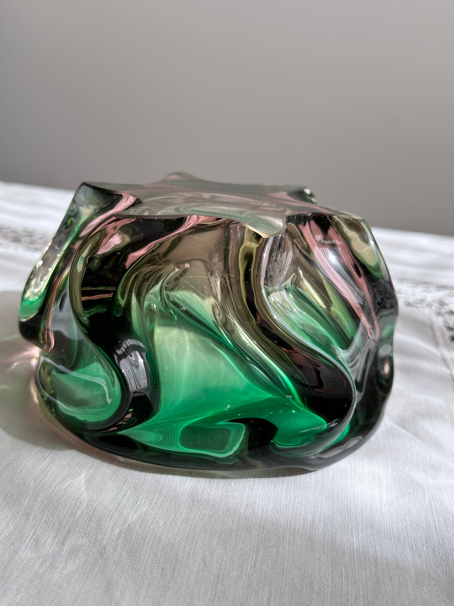 60s Czechoslovakia glass tray by Josef Hospodka