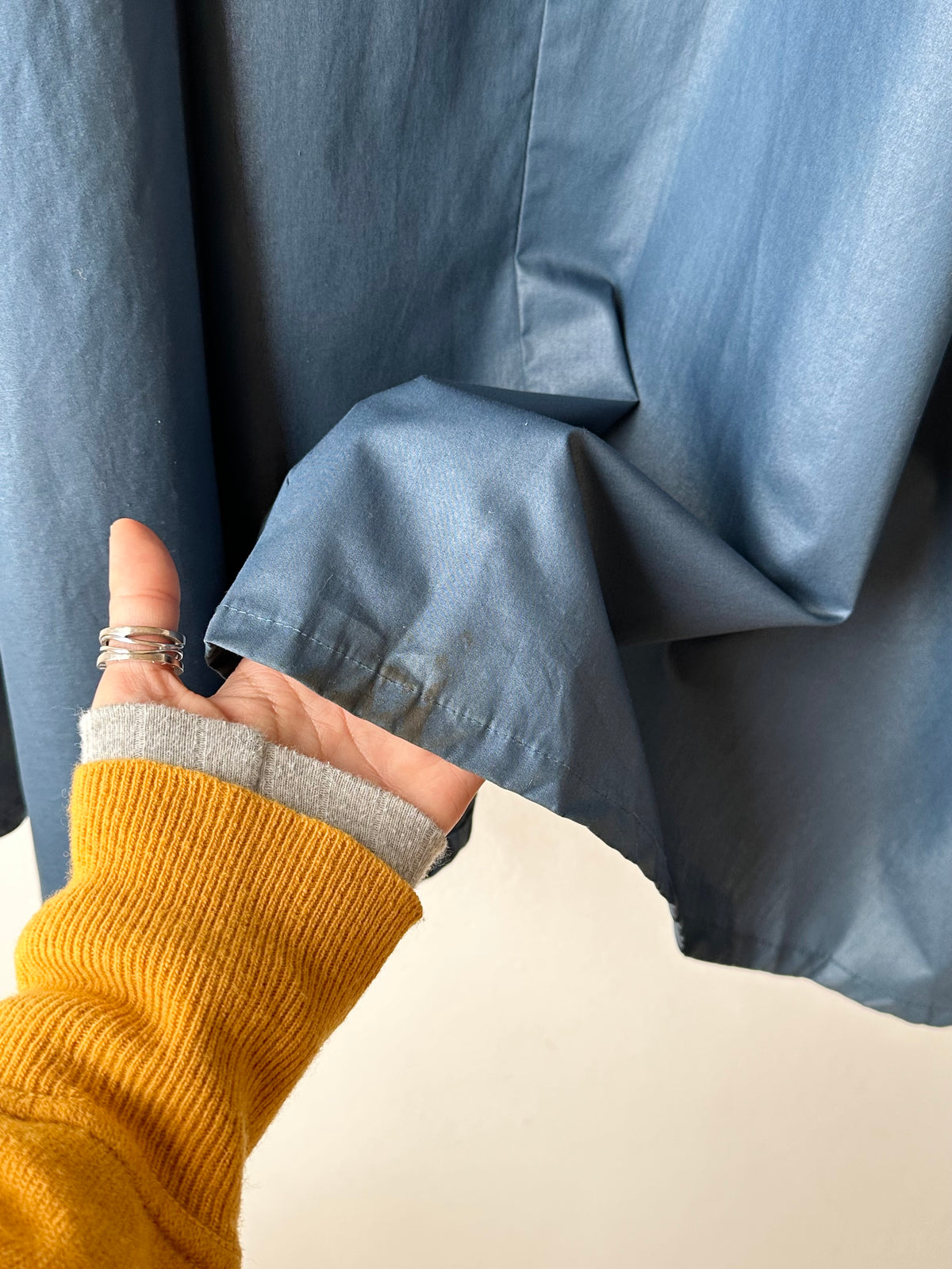 70-80s Austria steel blue raincoat