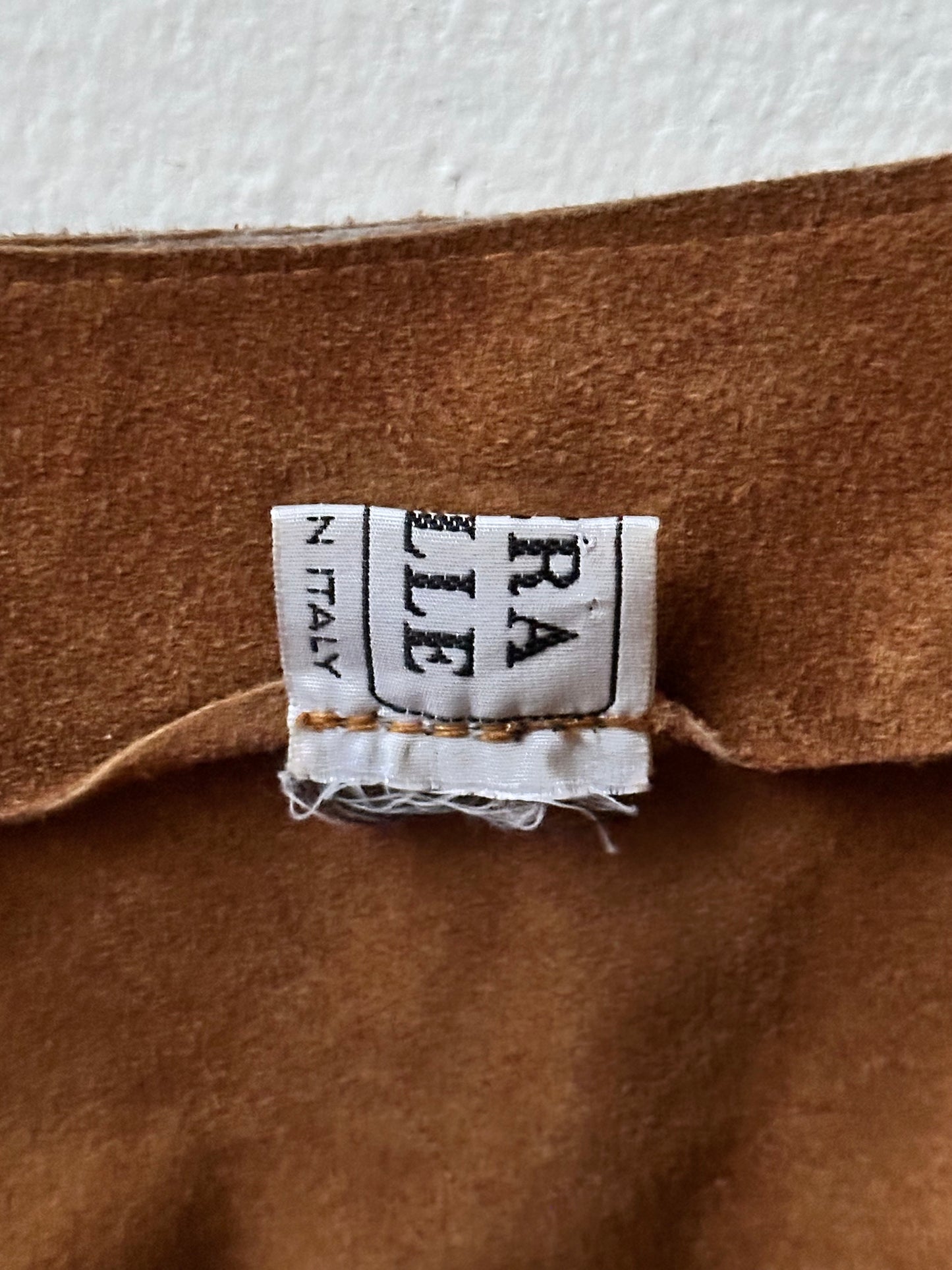 Italy suede raw cut edge skirt