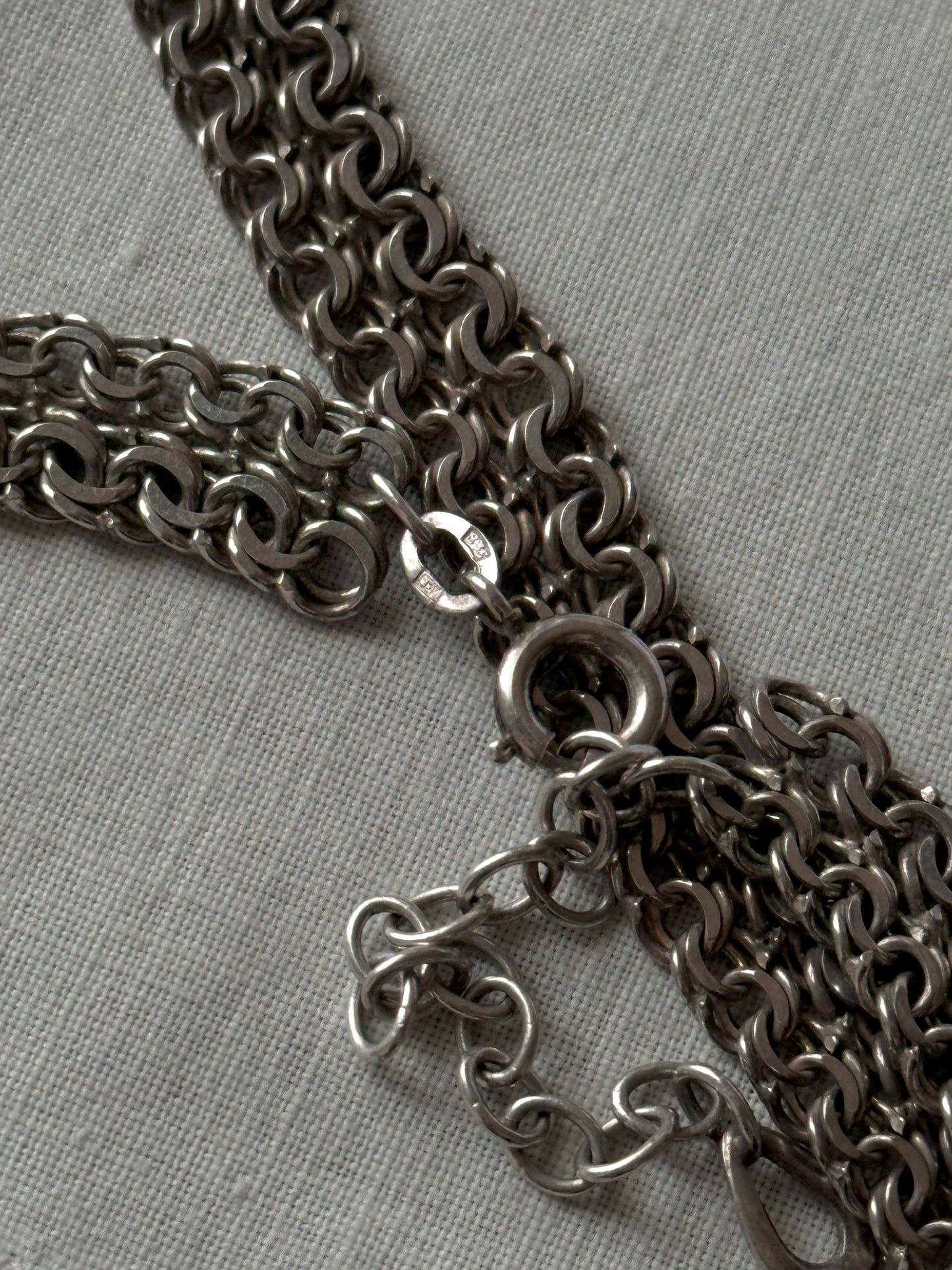 -1970s German double garibaldi chain necklace