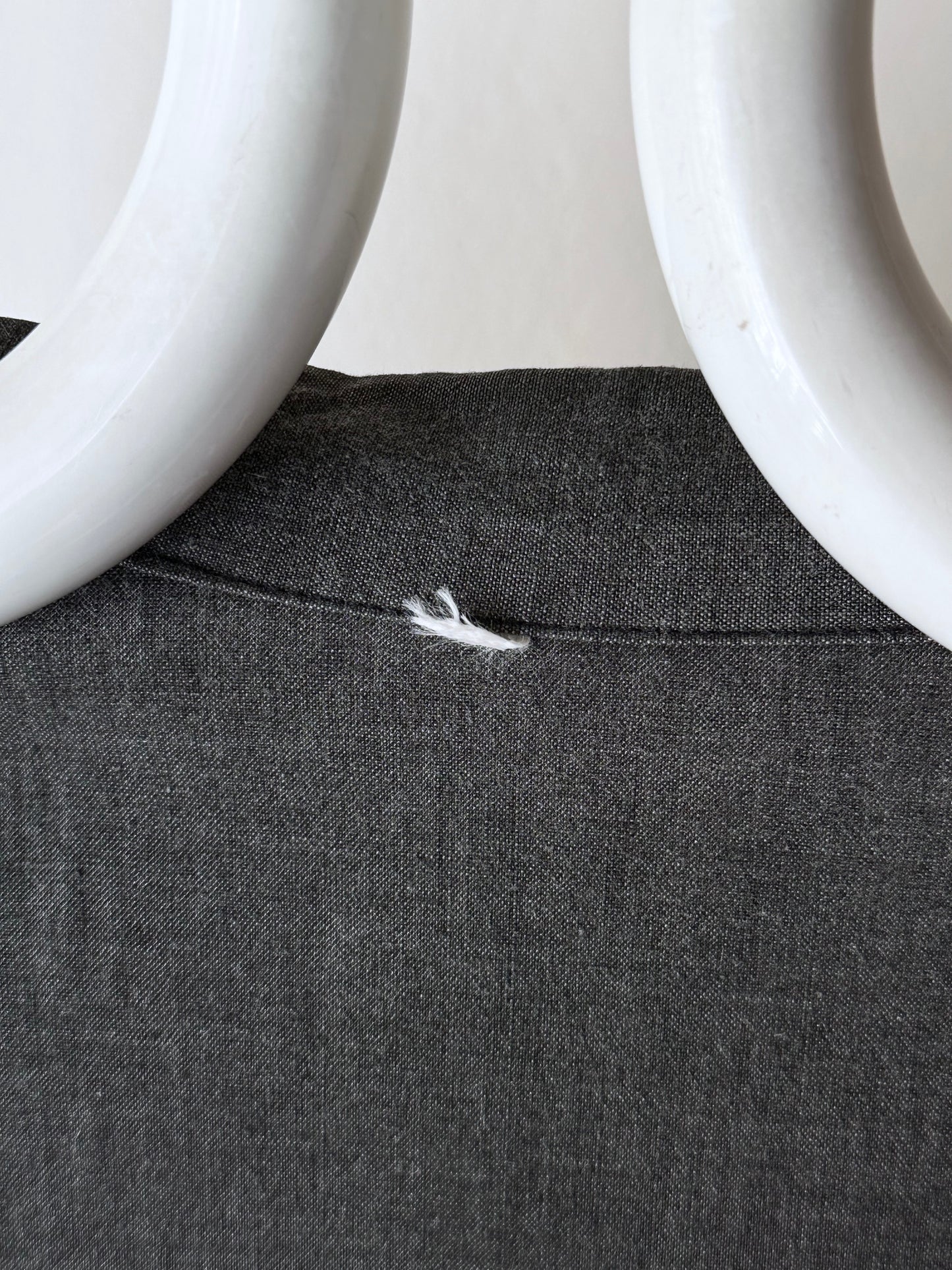 French vintage black chambray shirt dress