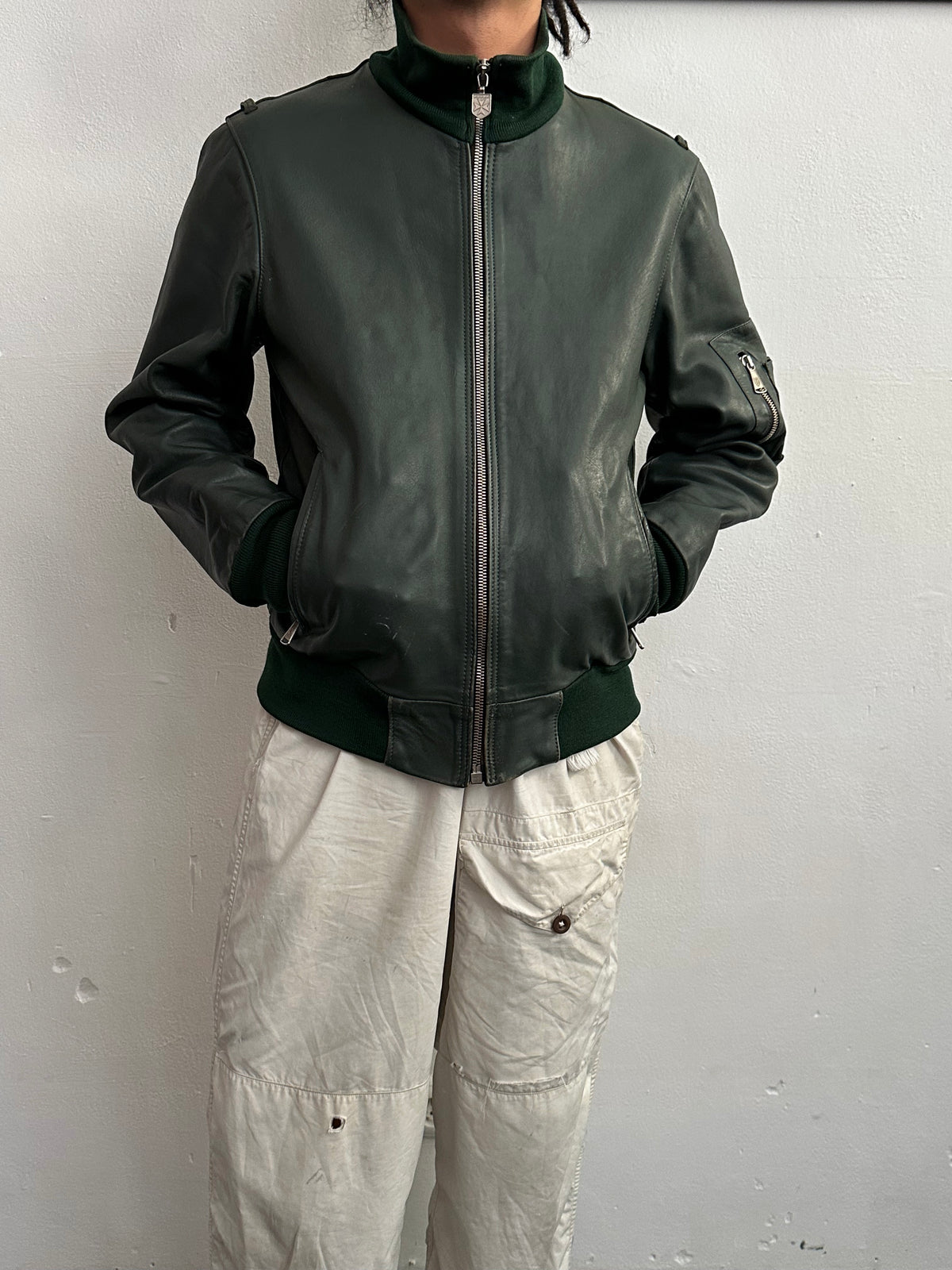 1980s West German Border Guard Leather Jacket