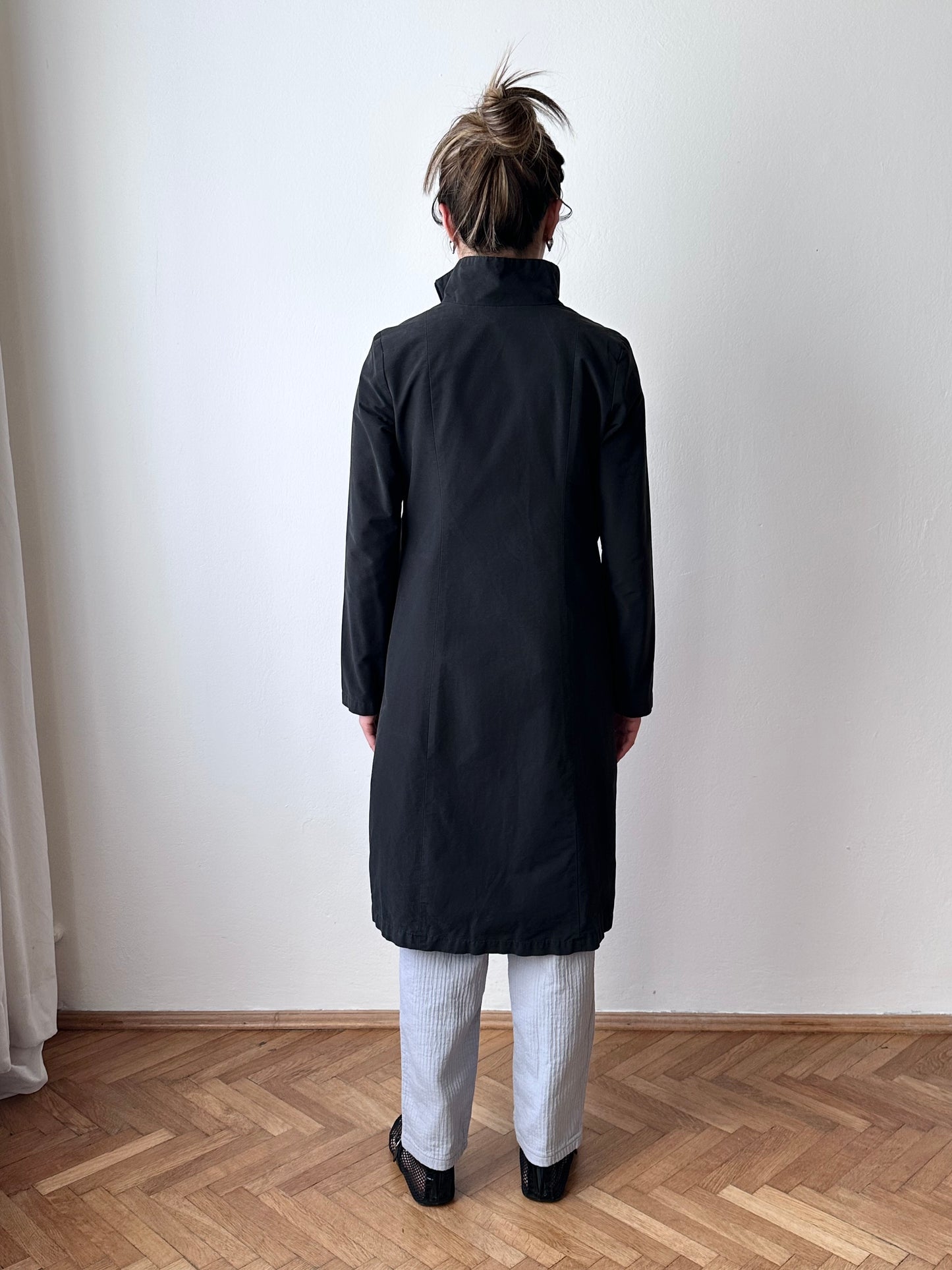 France double zip dress in black