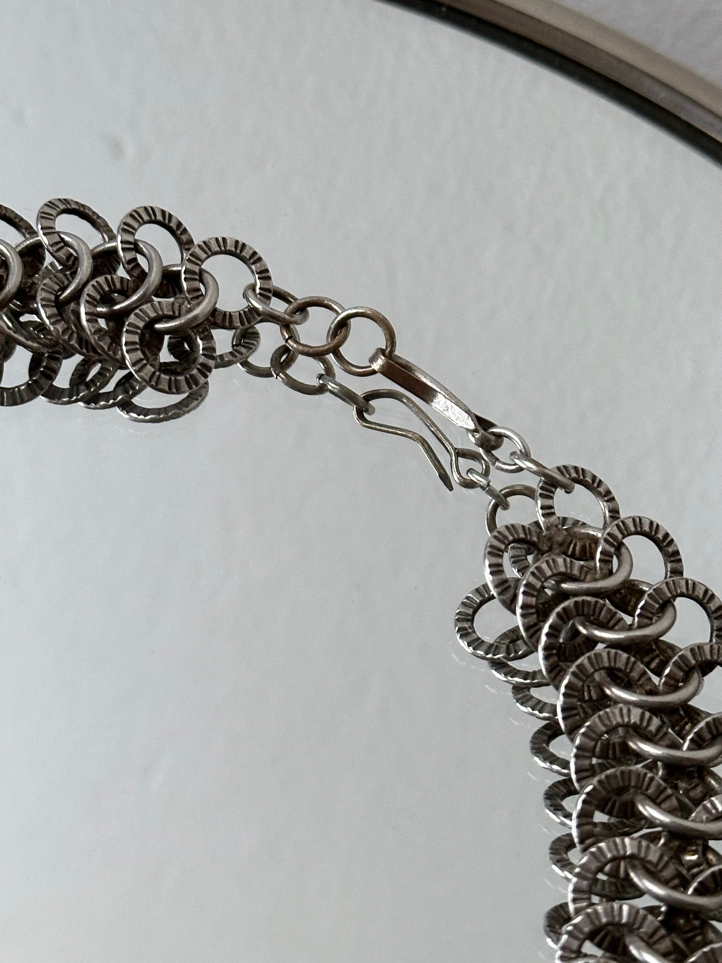 France vintage metal chainmail necklace