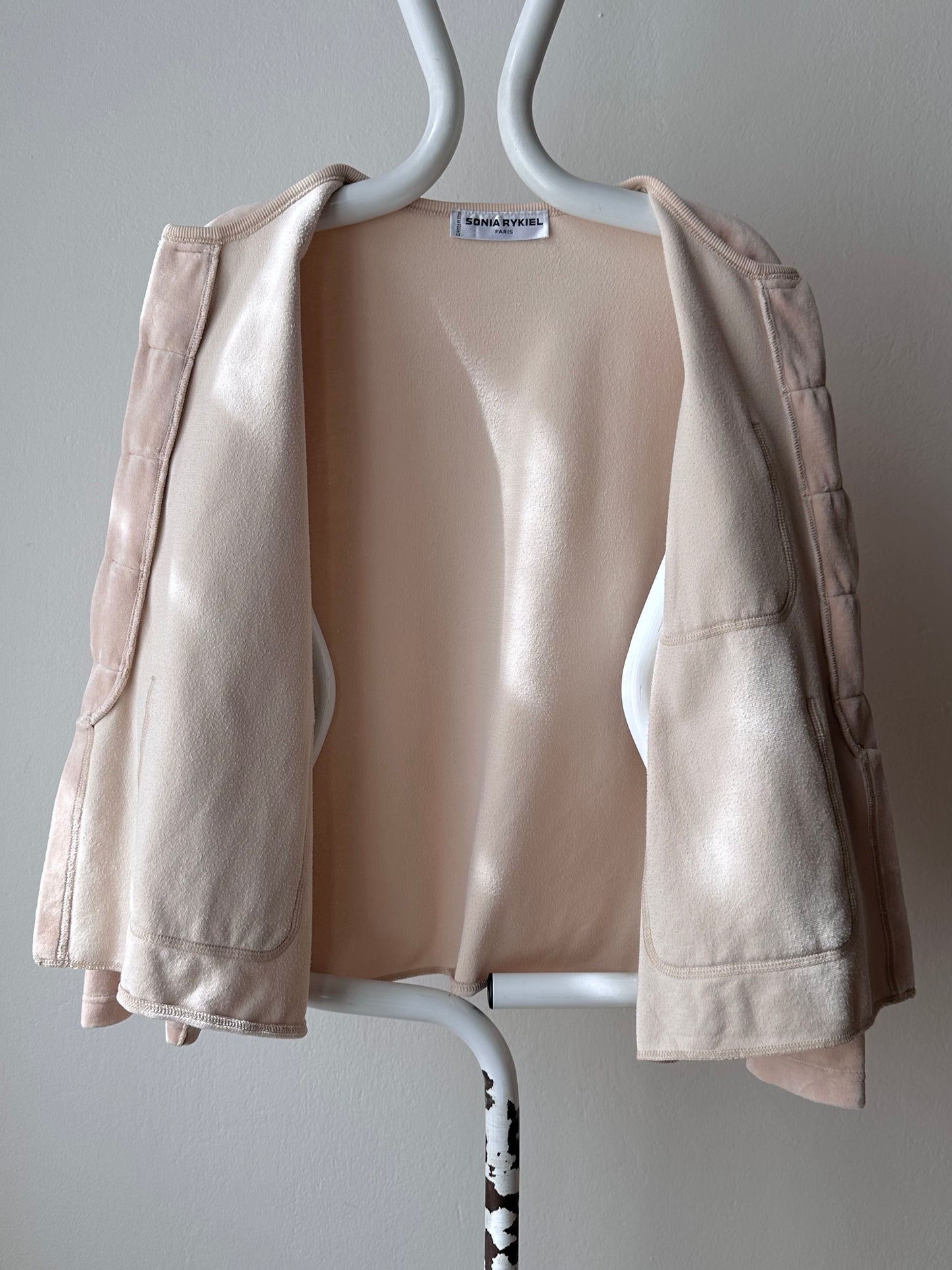 90s Sonia Rykiel chunky velvet jacket in Ivory