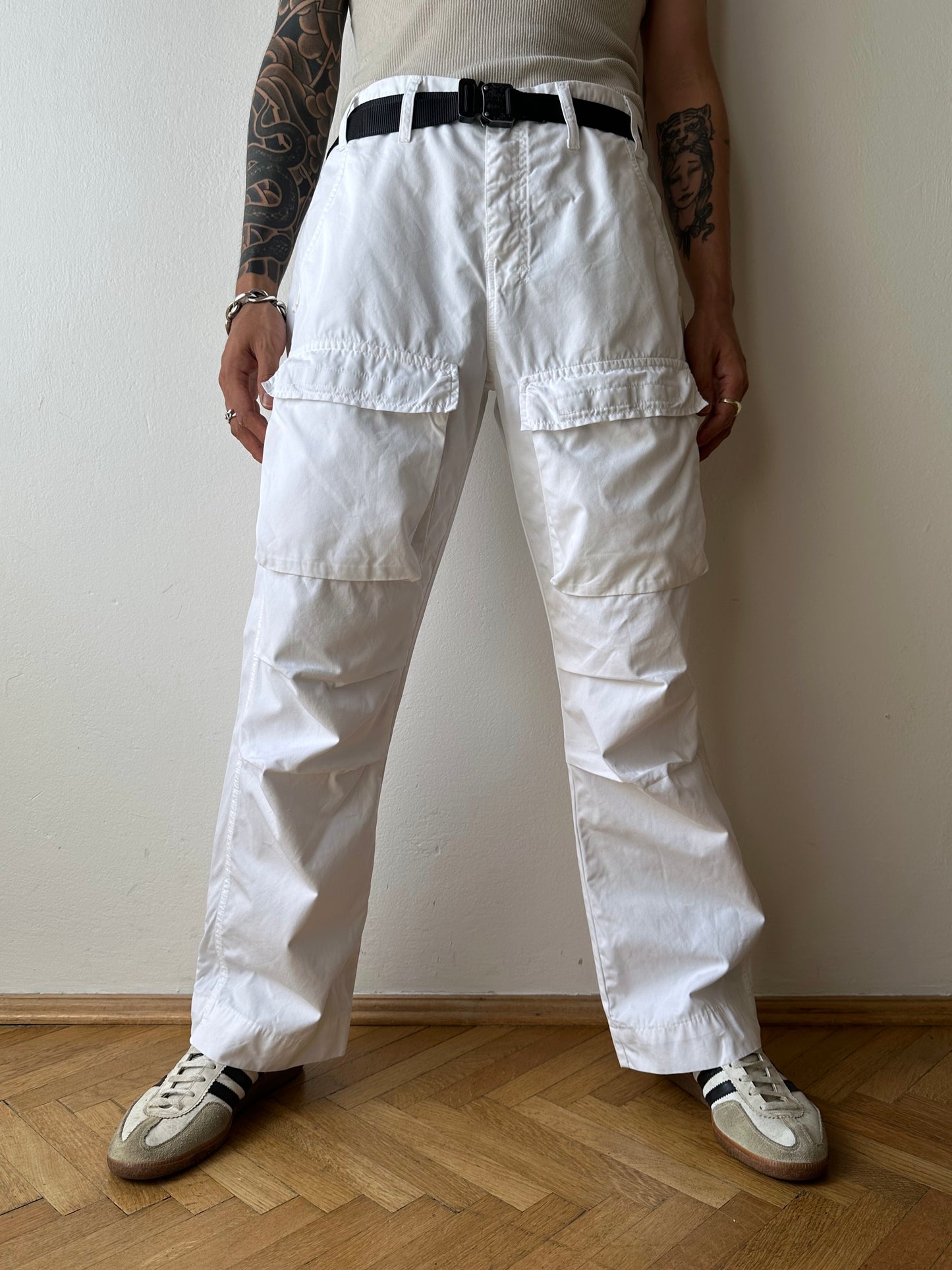 White cotton trousers - w34