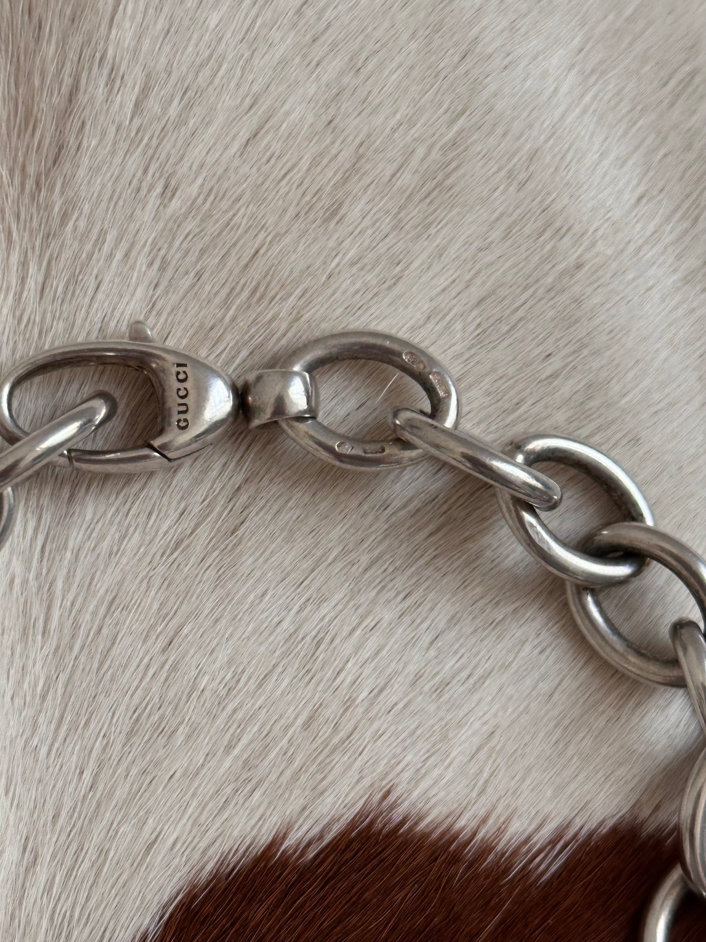 GUCCI silver charm necklace