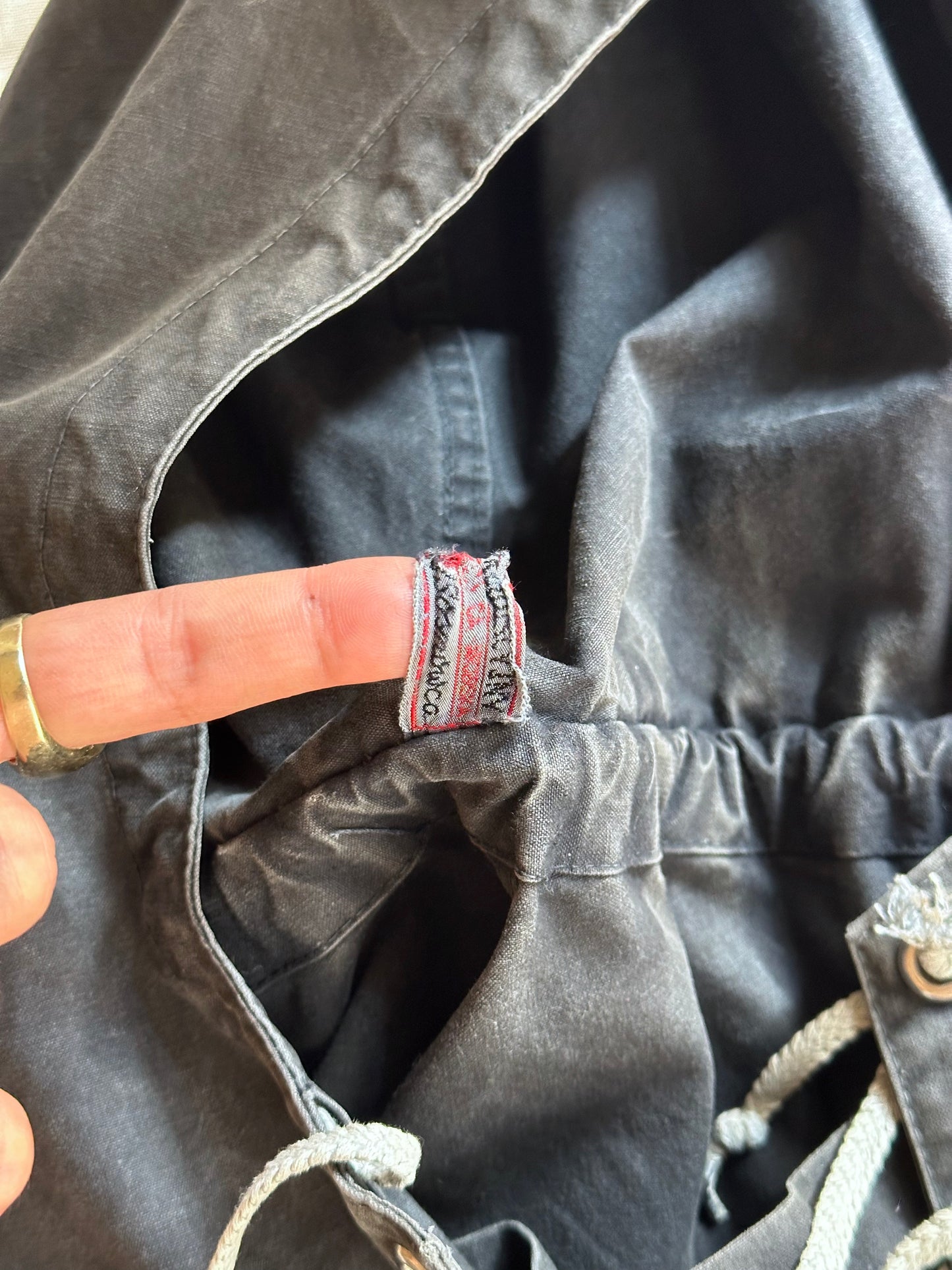 1960s Black cotton smock