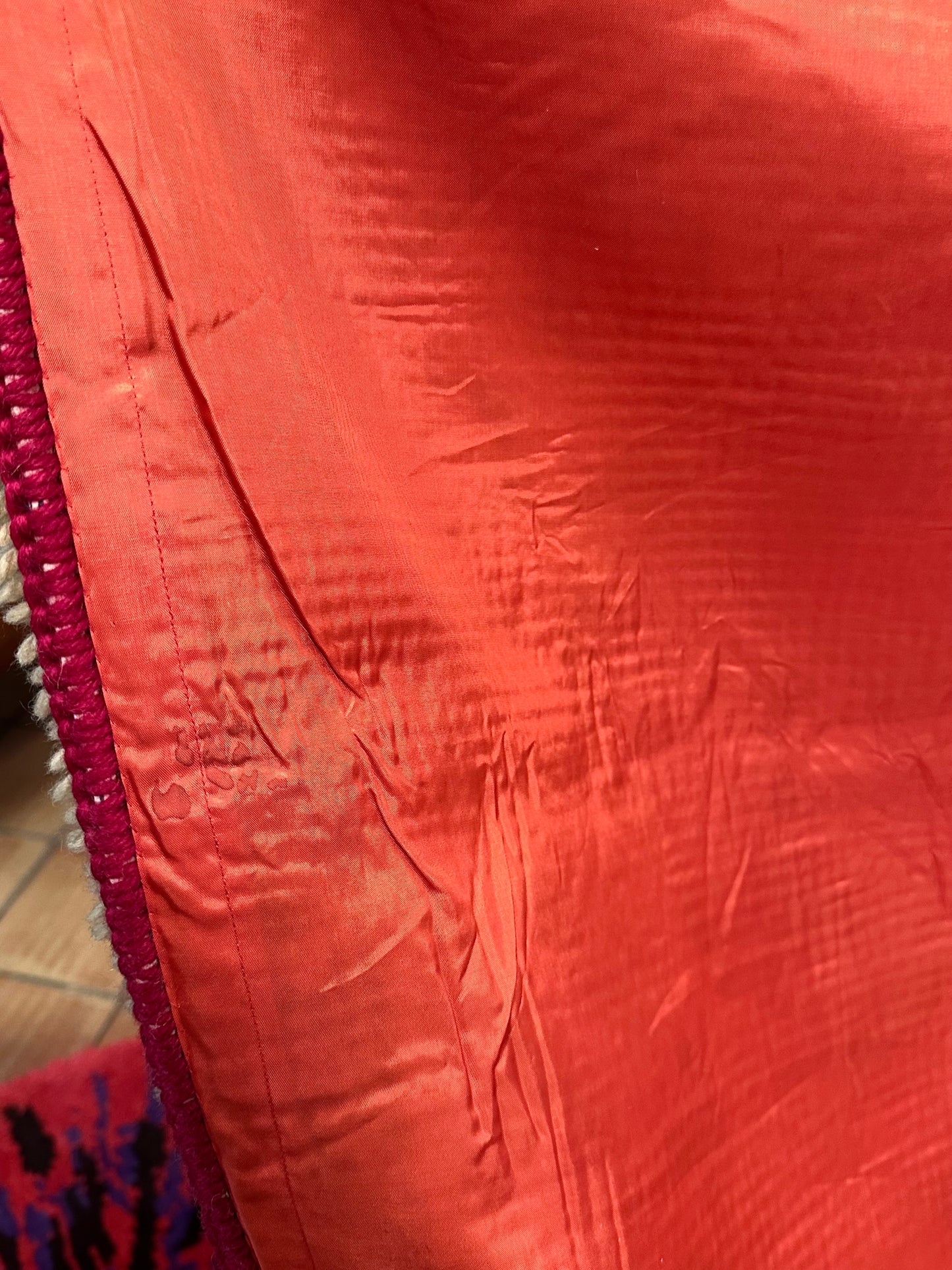 Vintage big pile rug with tassel