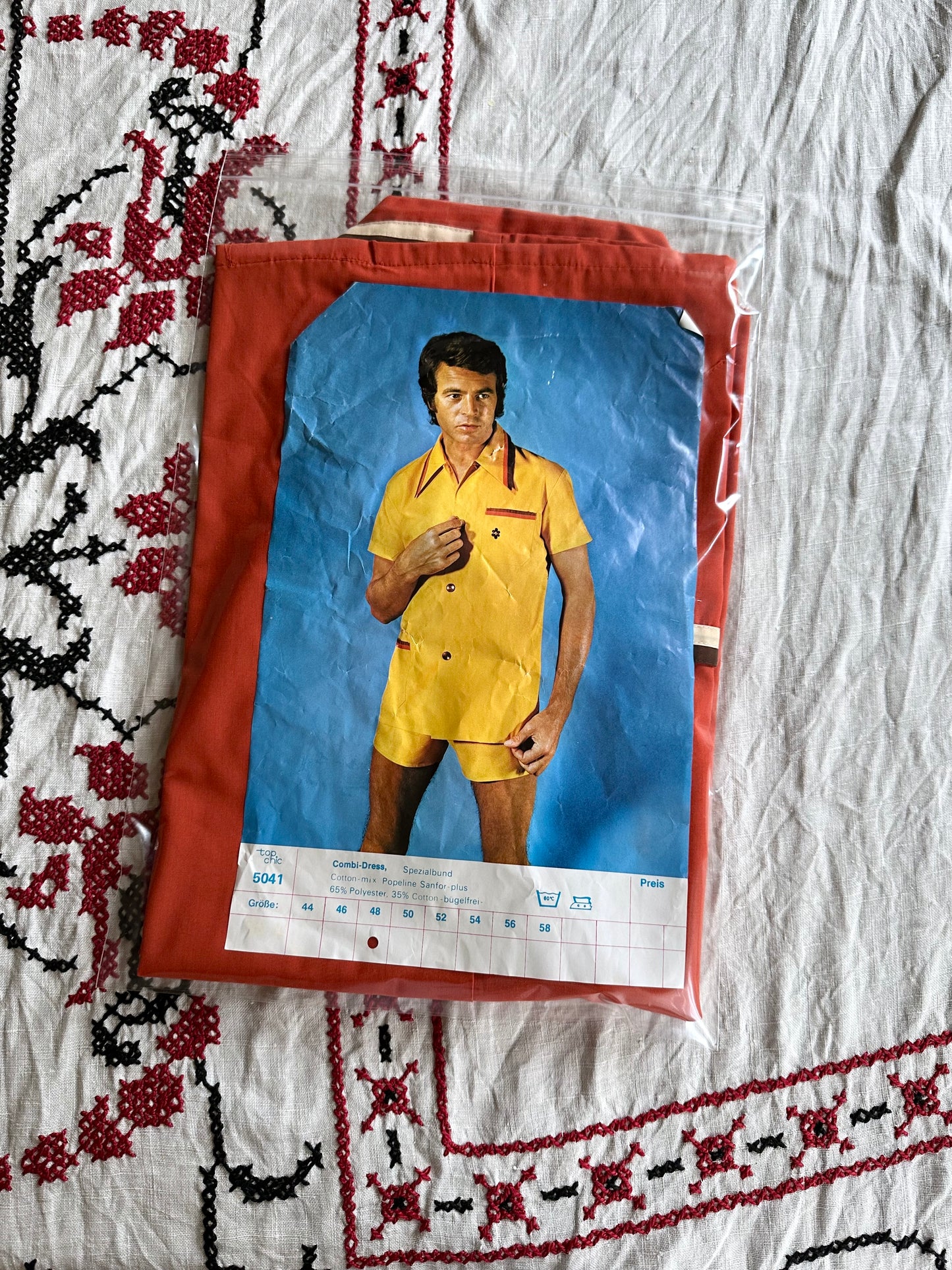 70s deadstock pyjama shirt & shorts