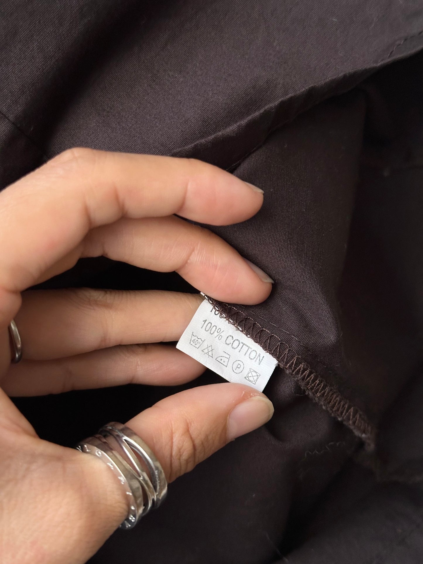 big collar brown cotton shirt