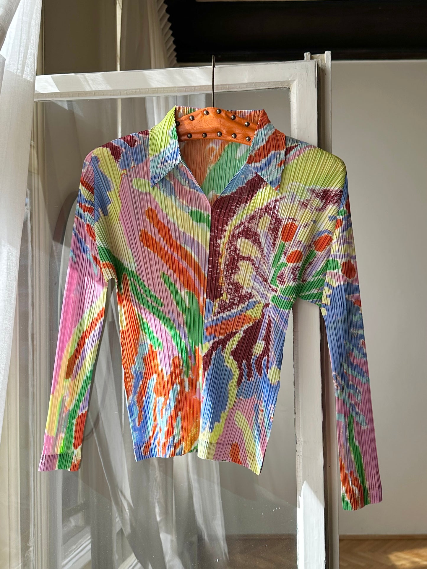 AW23 Issey Miyake PLEATS PLEASE frosty forest shirt