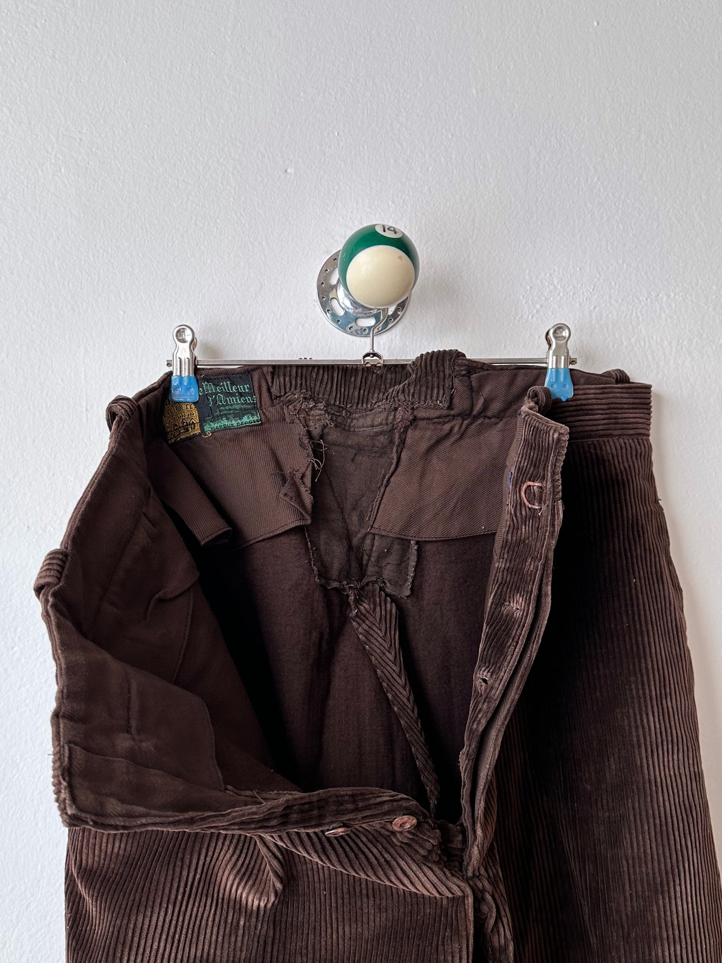 1930s French corduroy work trousers - w37