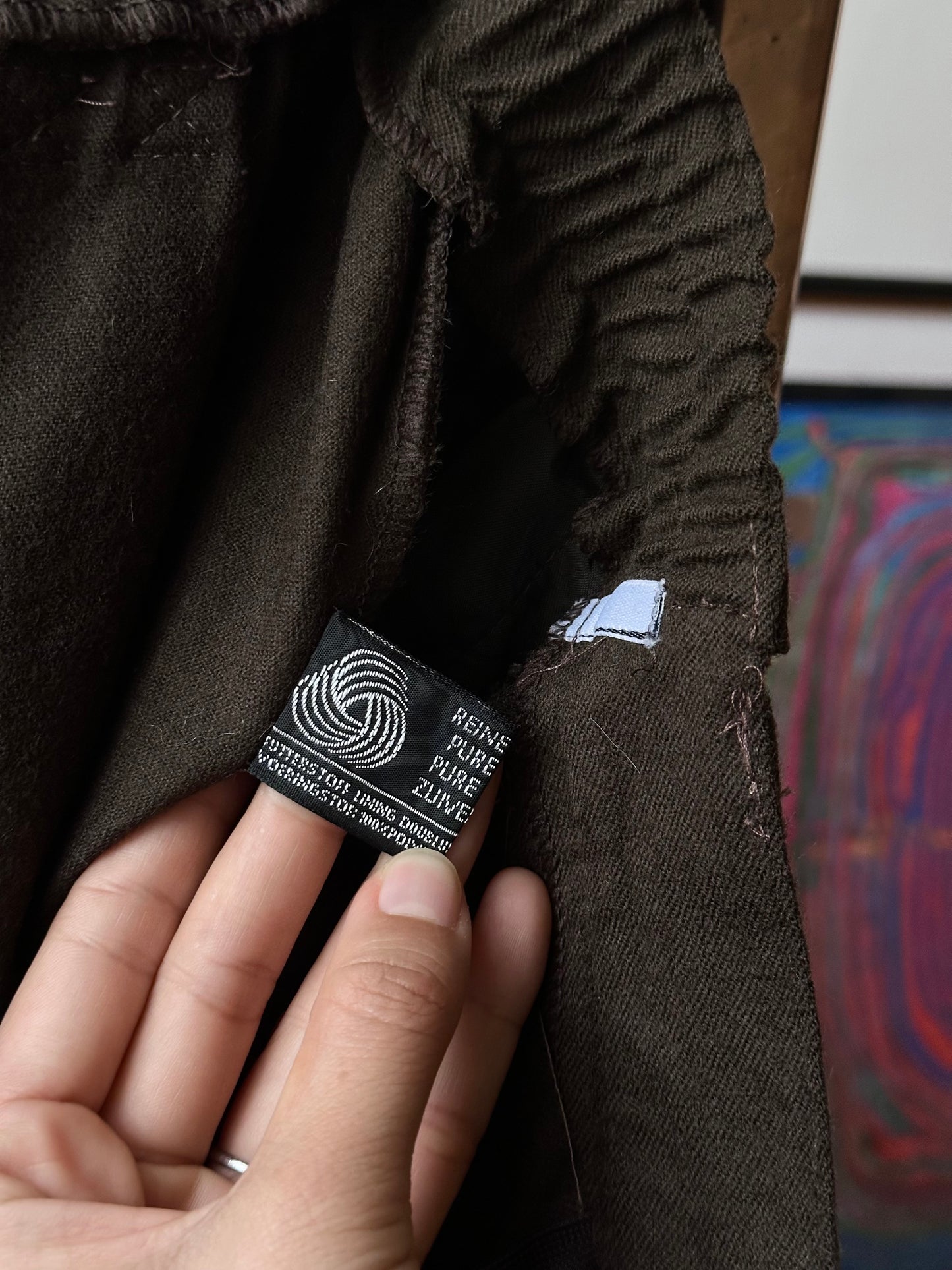 wool brown half trouser