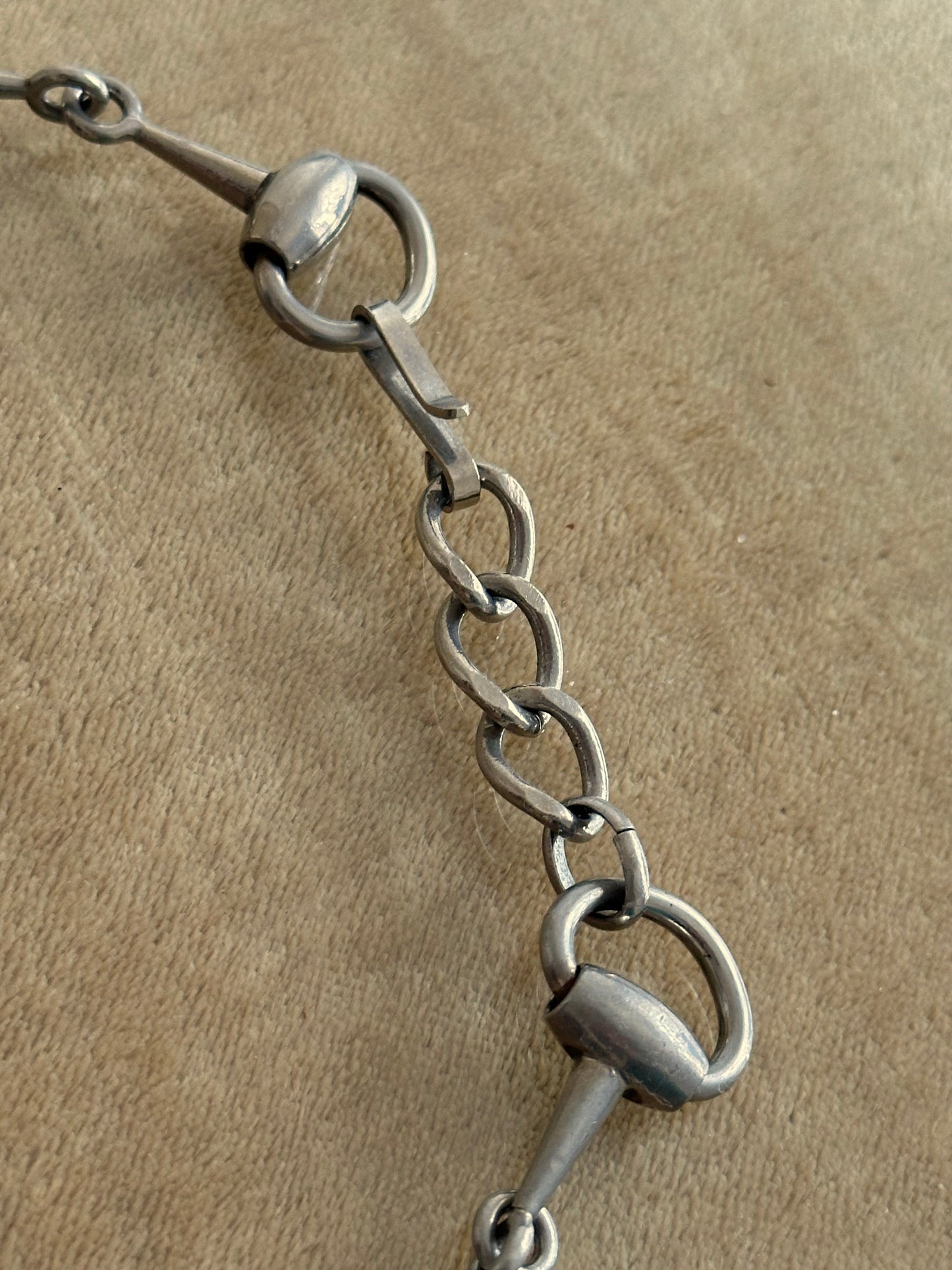 French horsebit metal necklace / belt chain
