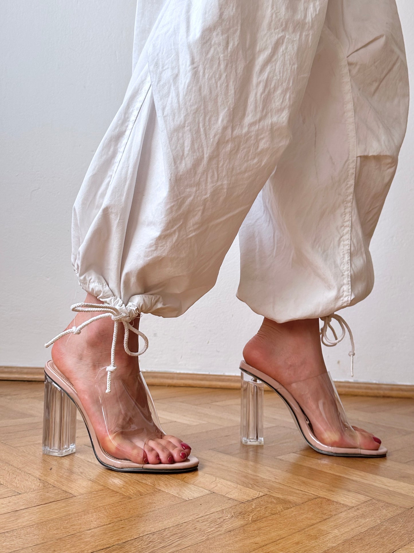 clear heel sandal