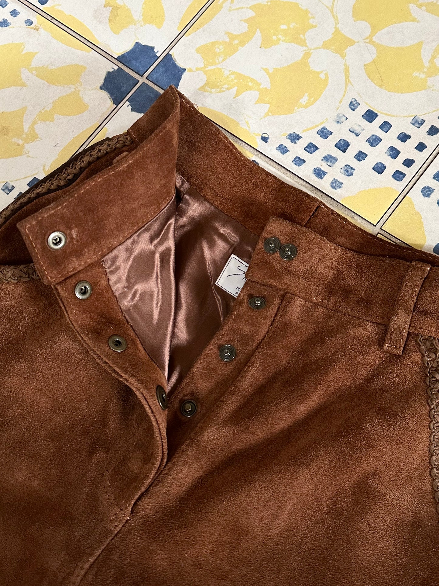 80s Italian suede cowgirl trouser W27