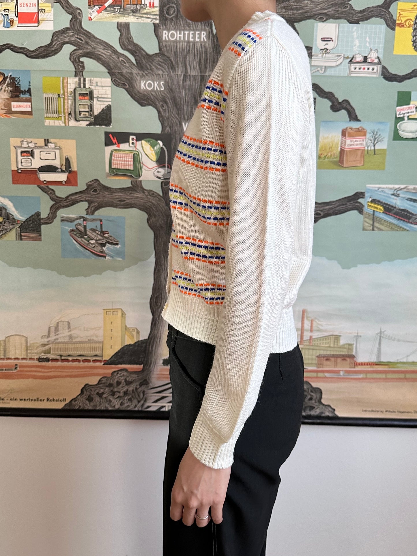 80s kids acryl cardigan