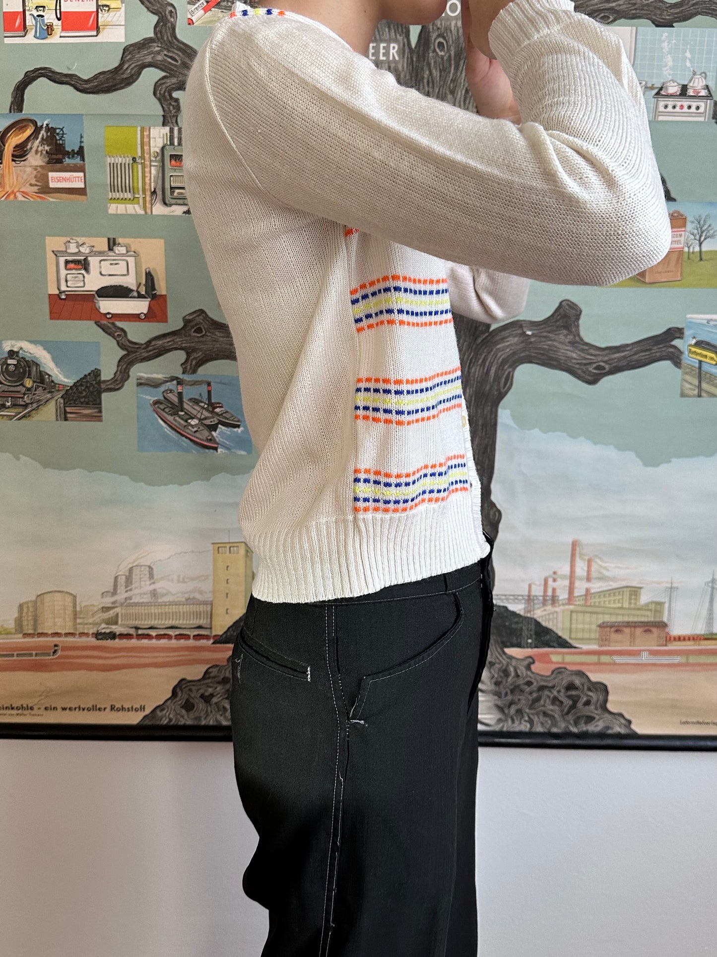 80s kids acryl cardigan