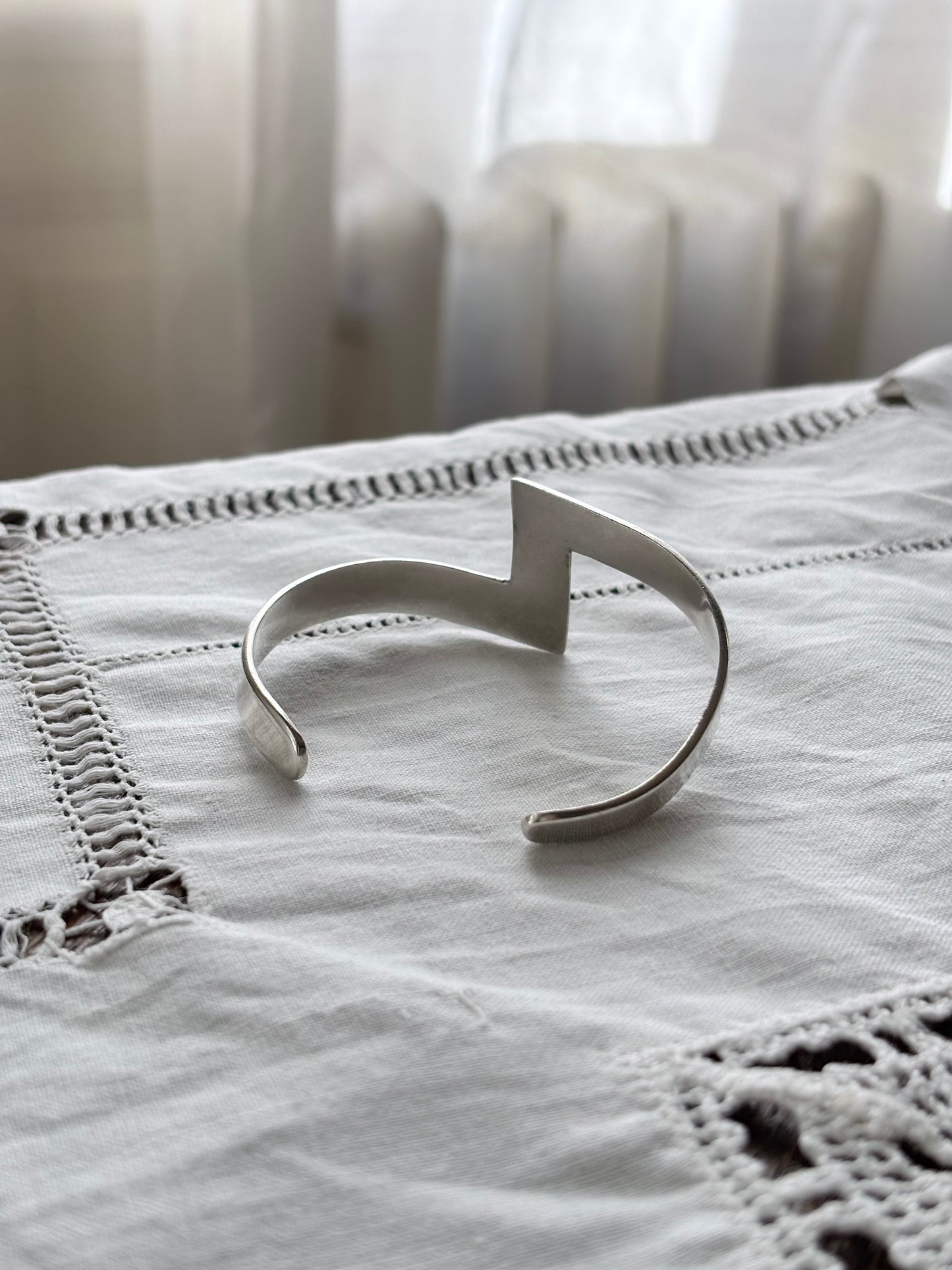 80s Mexico Taxco silver 925 thunder bangle