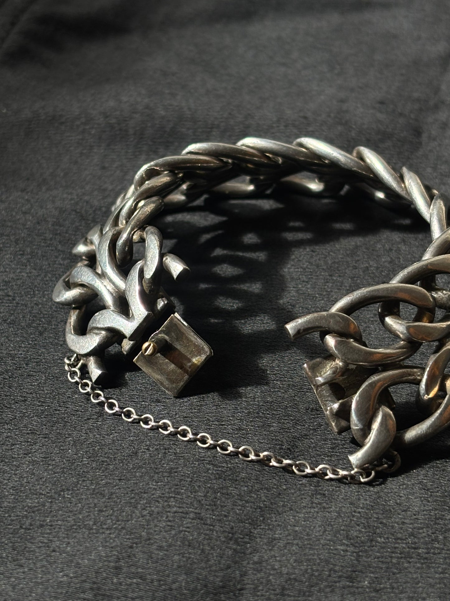 France massive chainmail metal bracelet