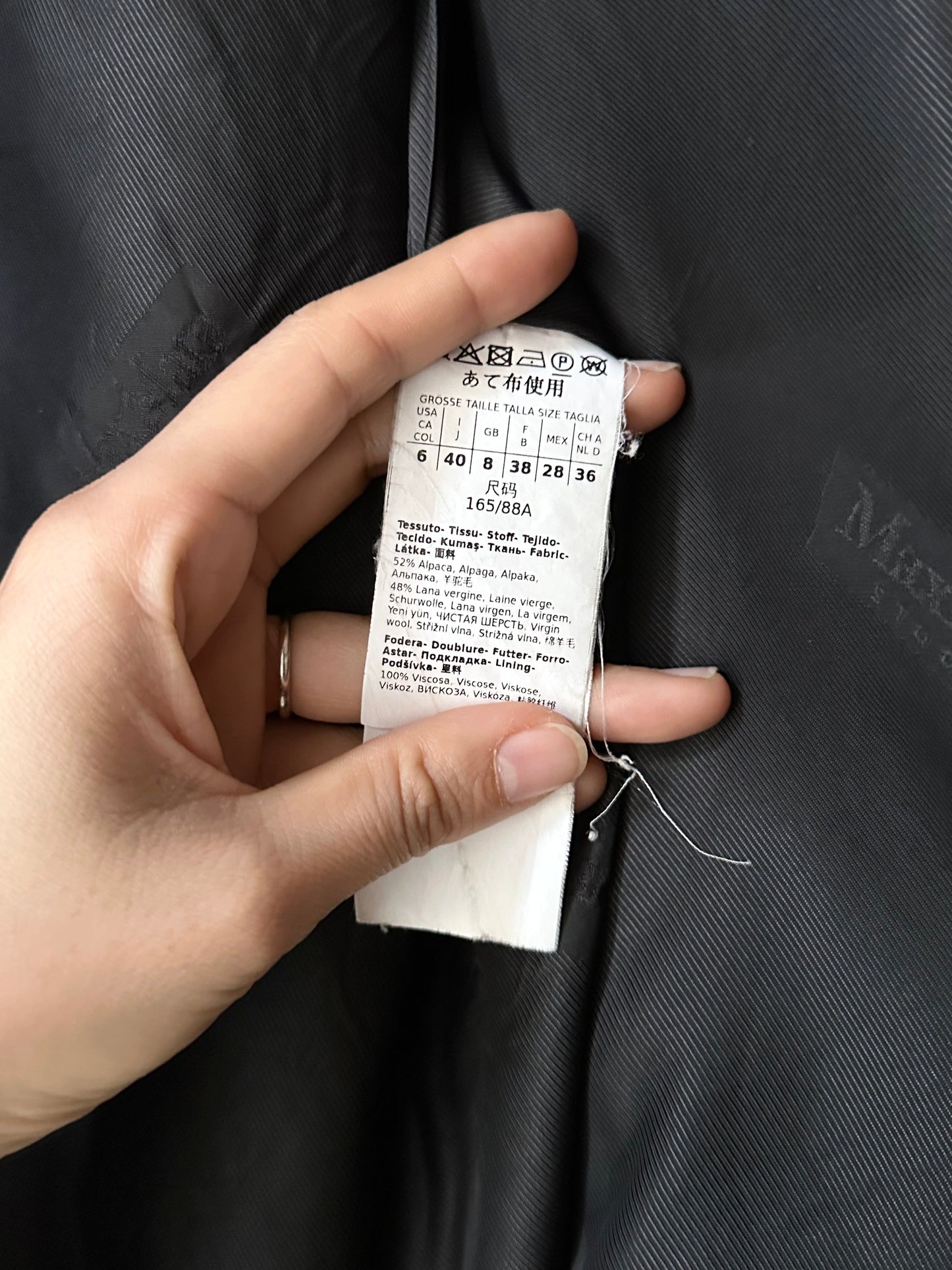 MaxMara alpaca wool coat made in Italy