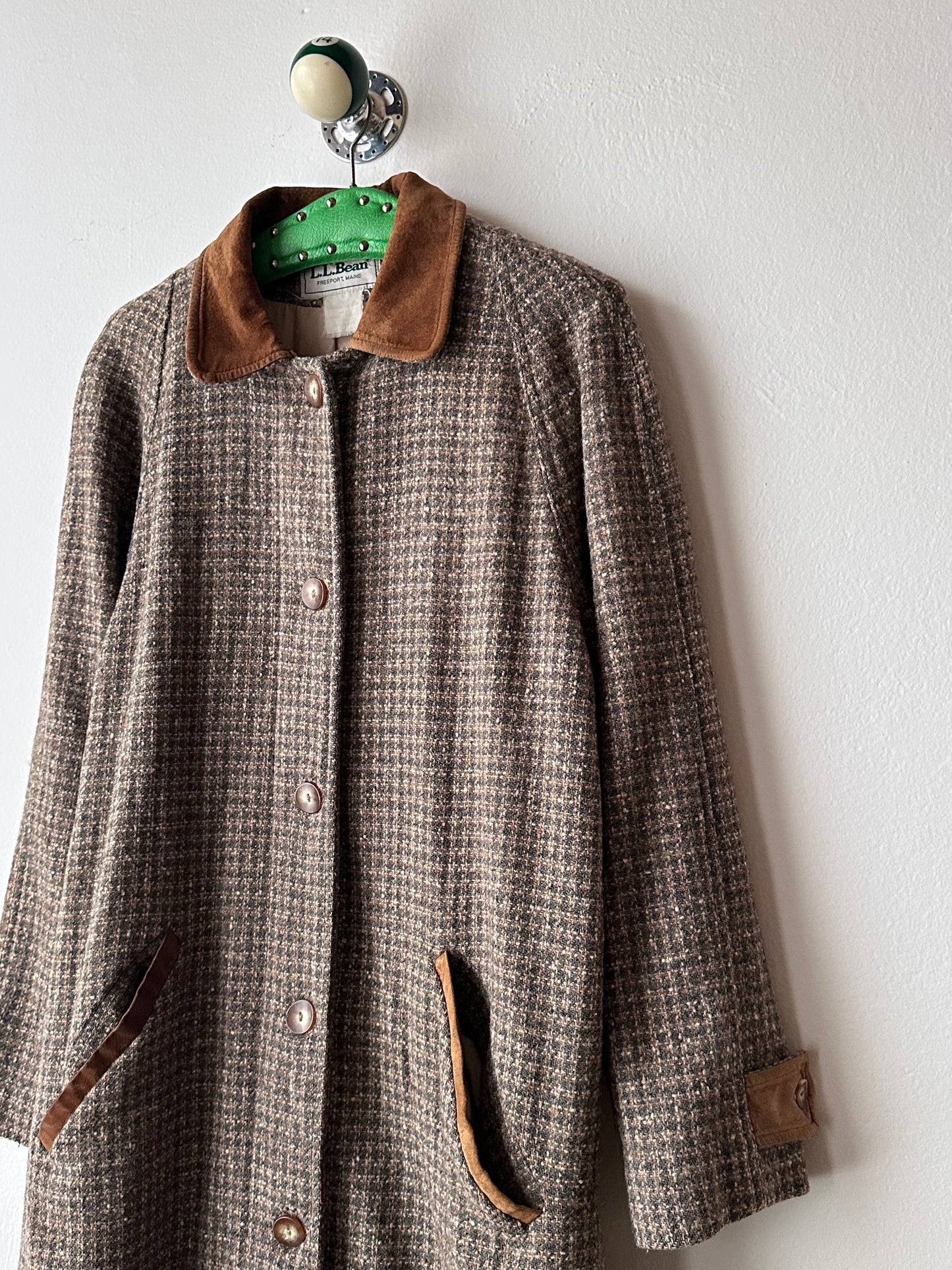 L.L.Bean tweed wool coat with made in USA