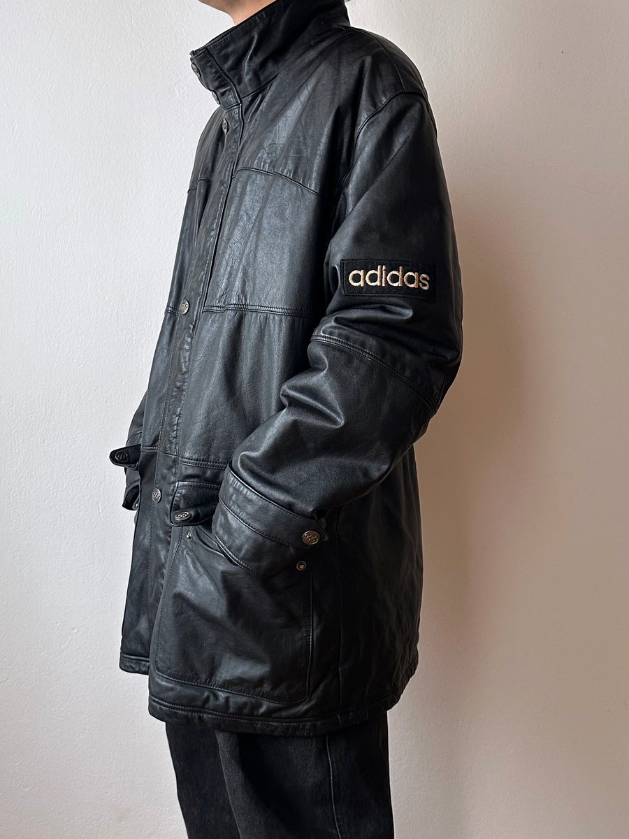 90s Adidas Olympic centennial collection Leather coat – TOTO.CZ