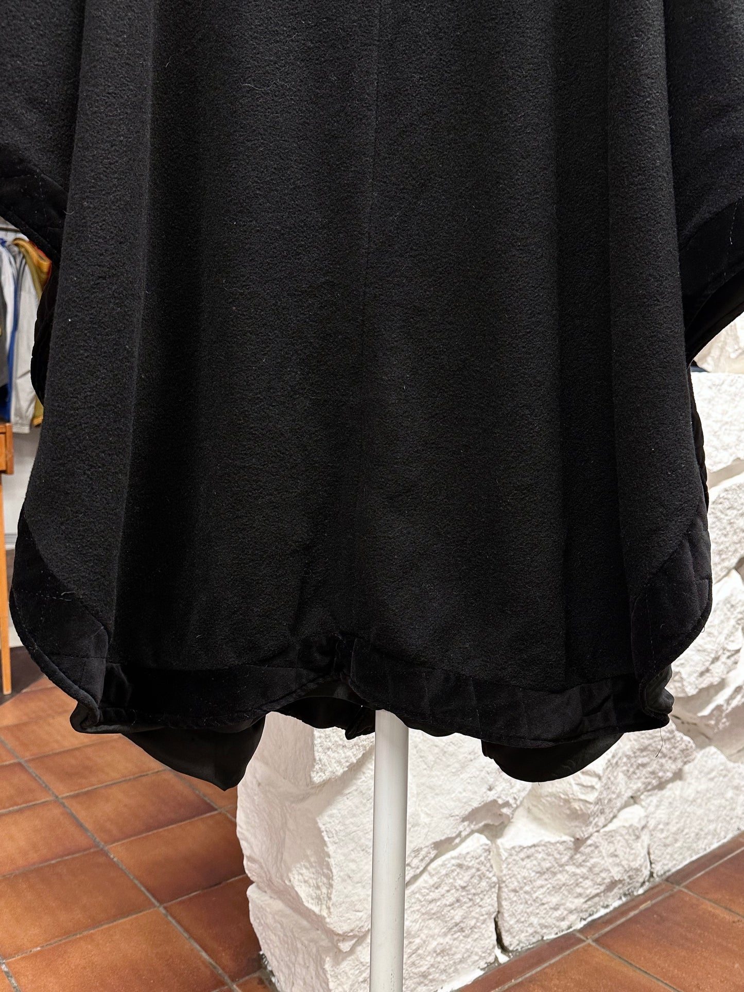 black fleece poncho