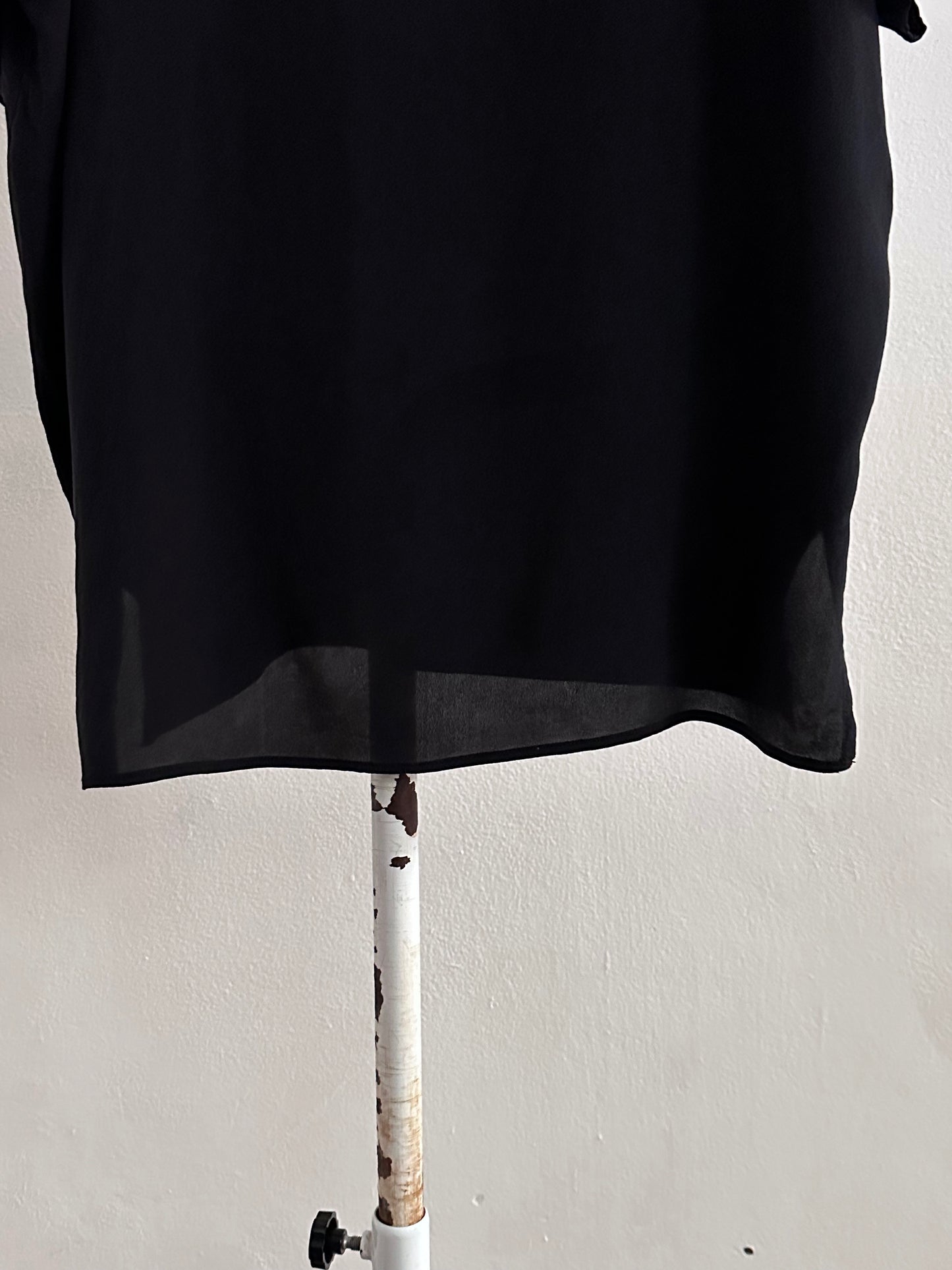 90s Italy Black Silk top - XL