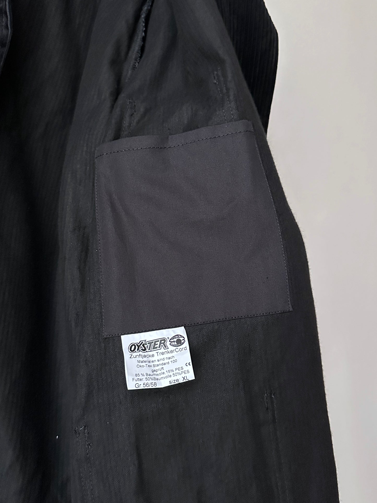 German black corduroy double-breasted jacket