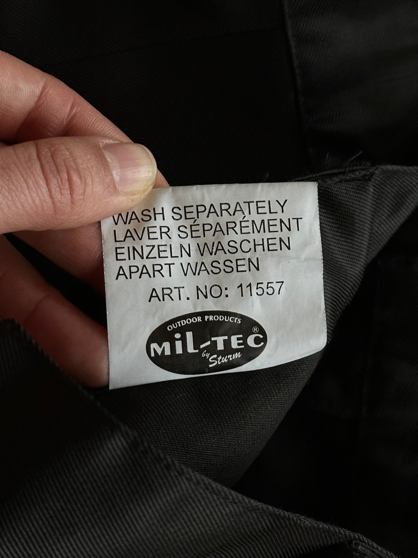 black cargo trouser dead stock