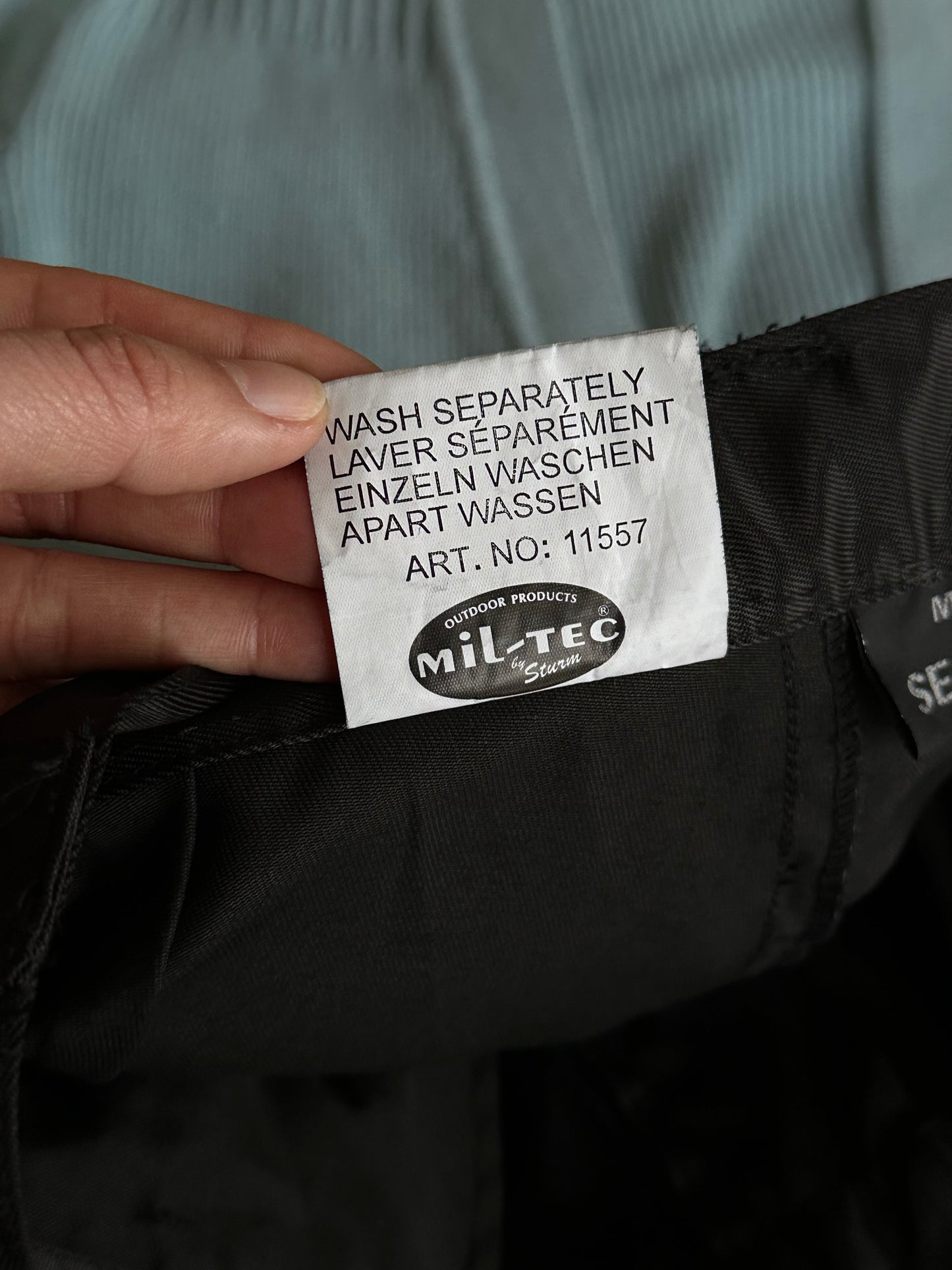 black cargo trouser dead stock