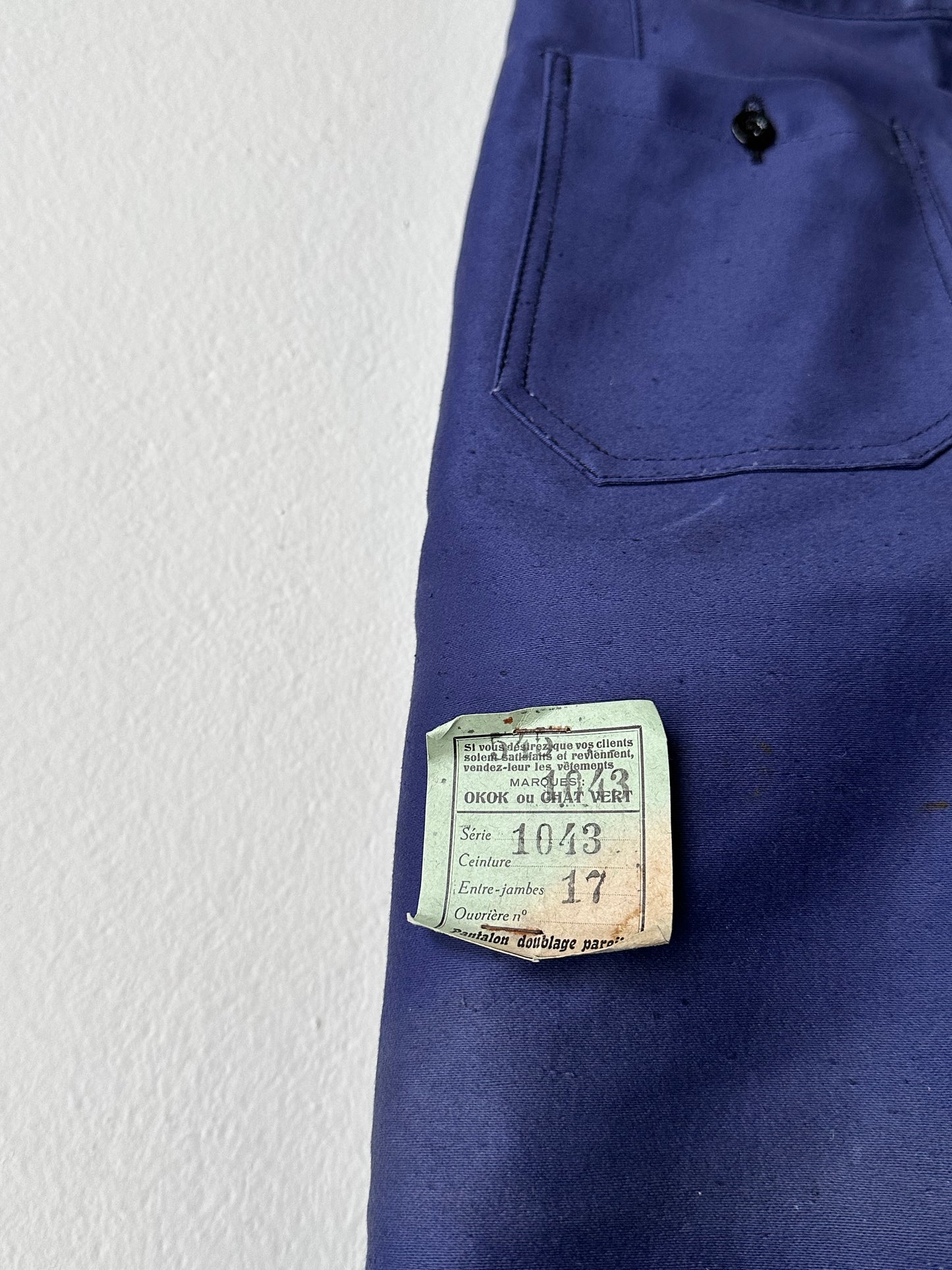 50s French moleskin trouser deadstock