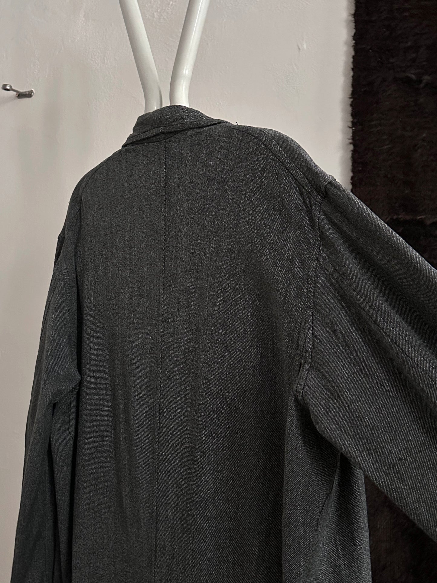 60s French Black Chambray Atelier Coat