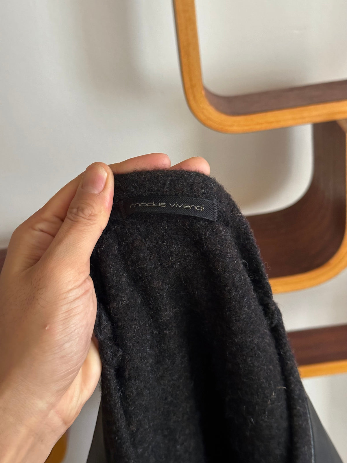 Leather and Wool Pullover