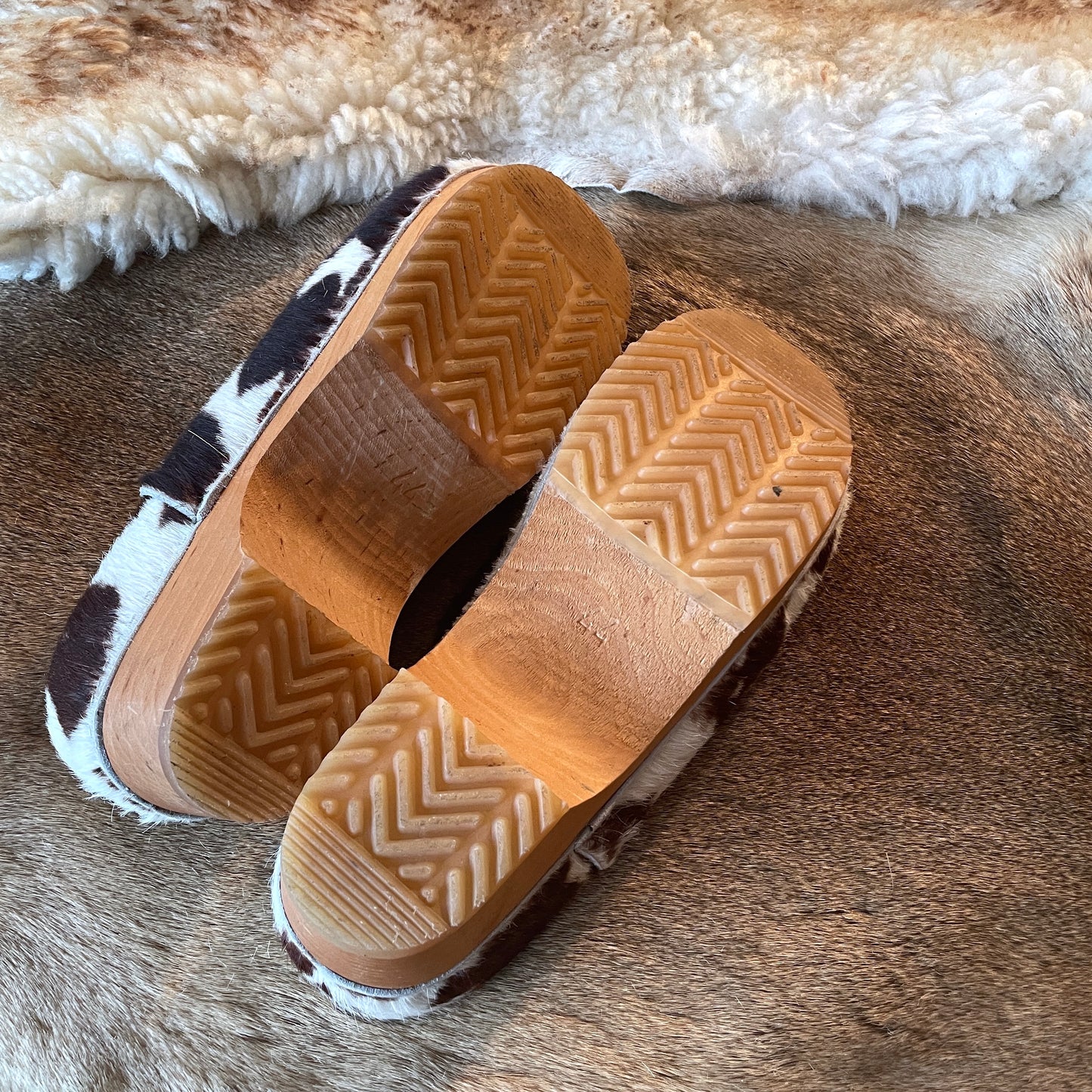 Vintage sabot sandal , ハラコ , Dead stock