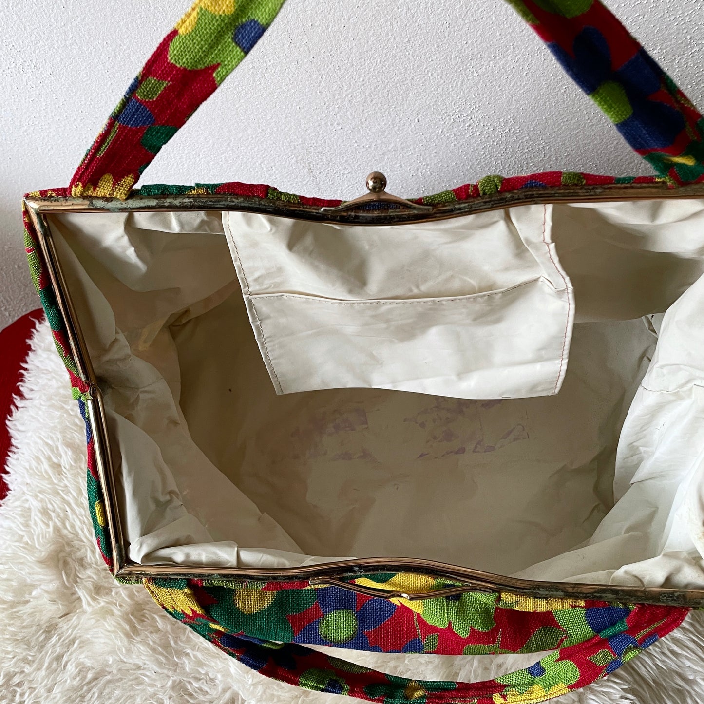 60s Československá flower patterned bag , Special!!!