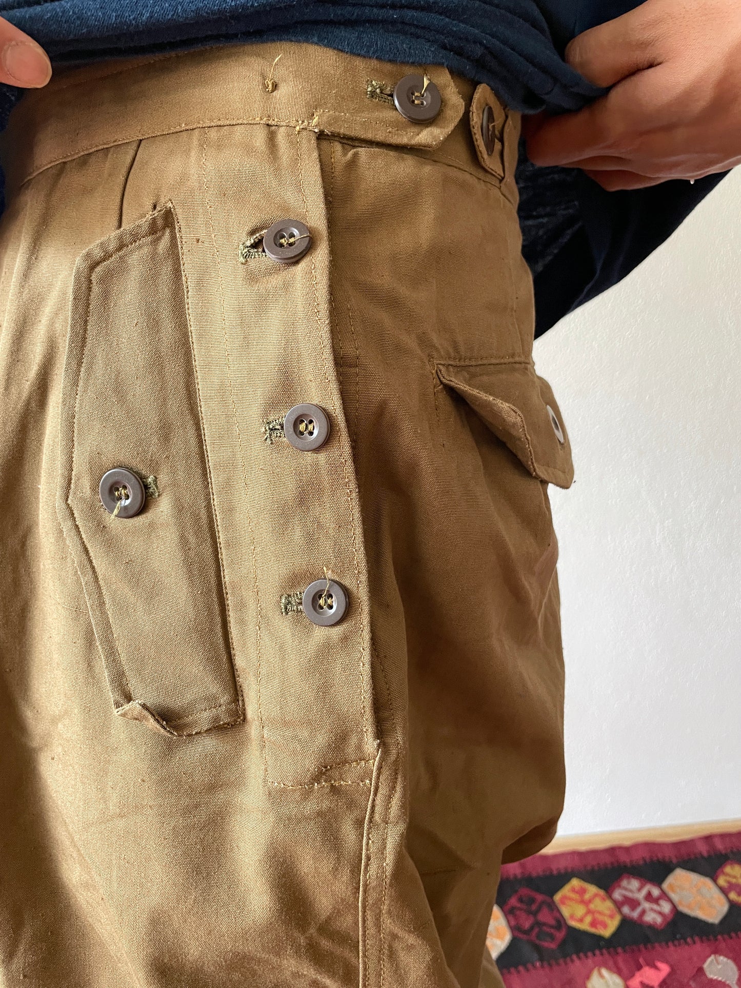 Vintage czech military side  button trouser