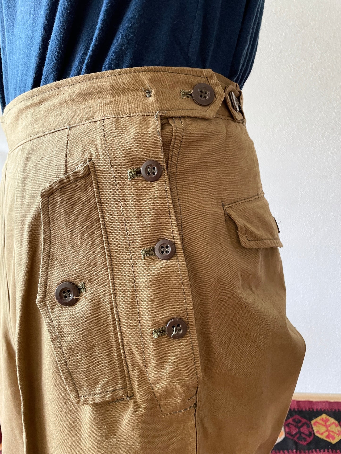 Vintage czech military side button trouser