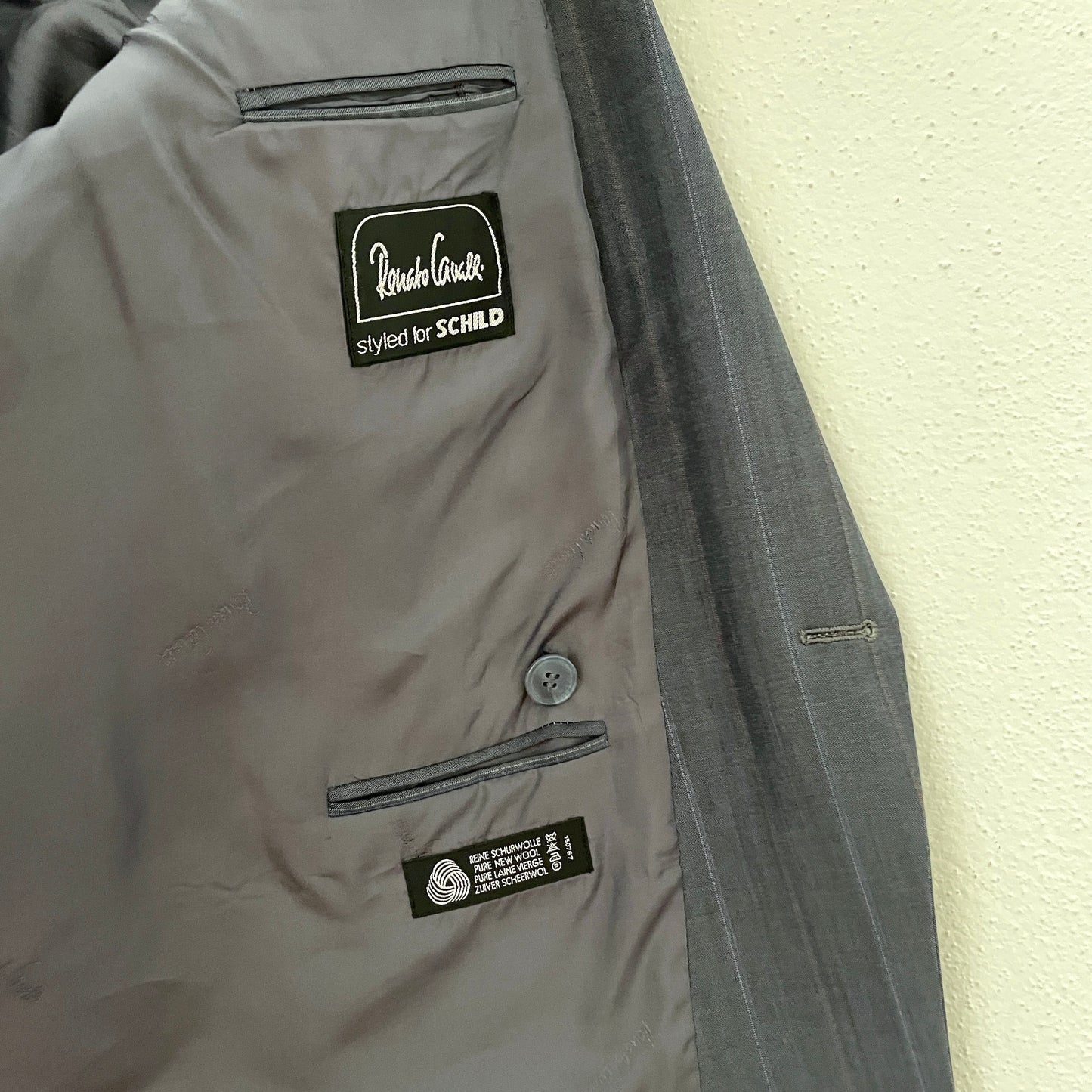 80s Germany simple striped 2piece suit