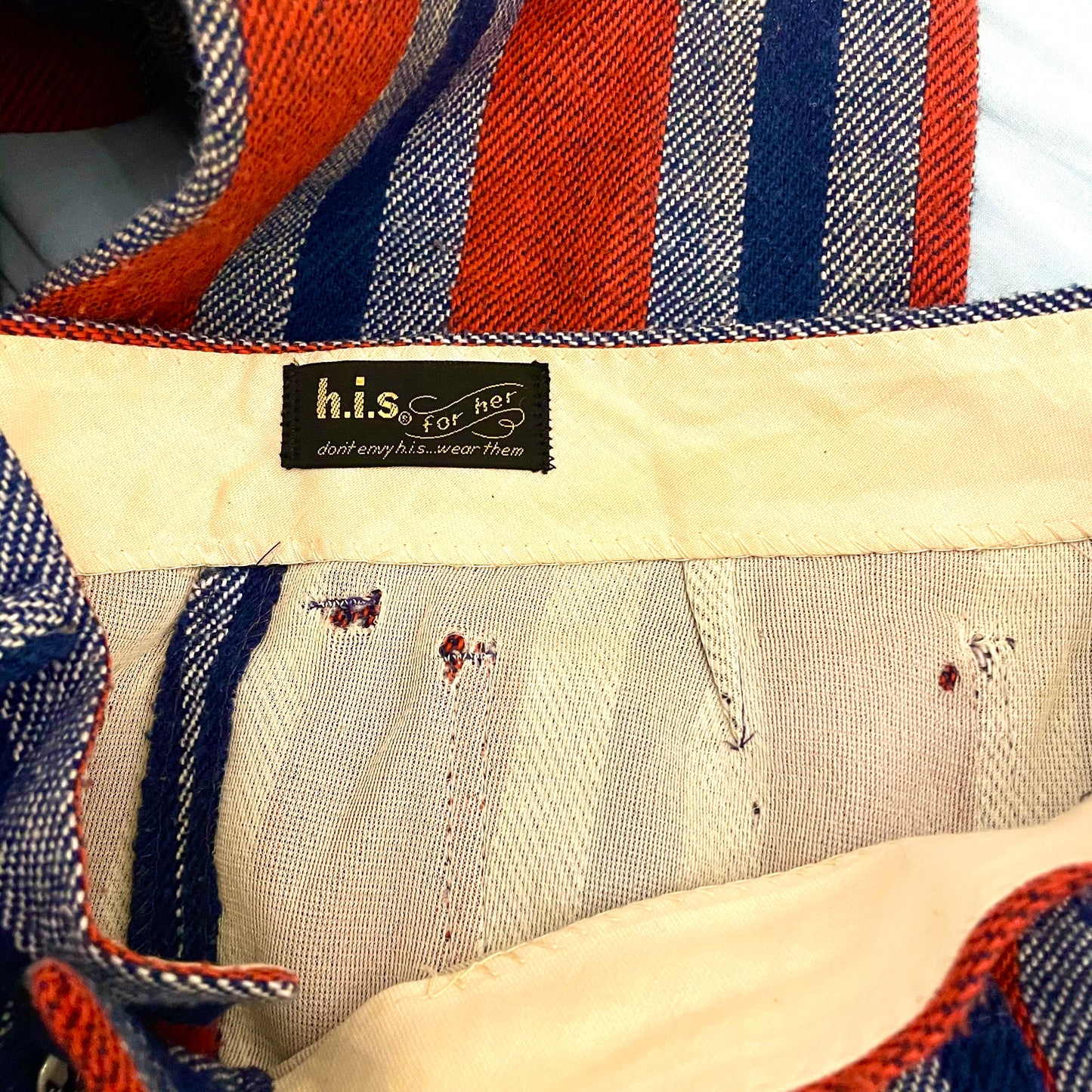 70's USA stripe flare pants