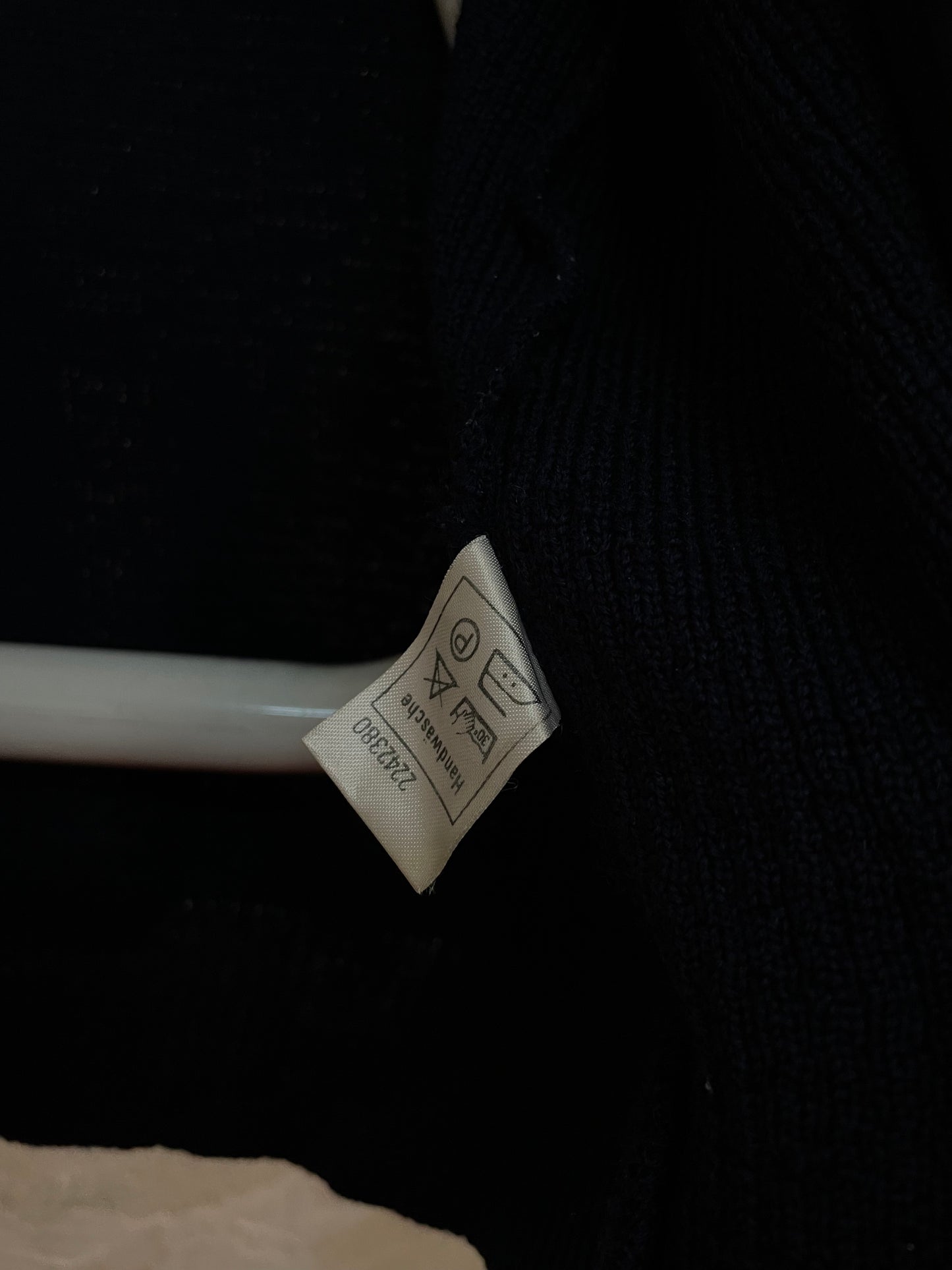 80s wool zip jacket. Navy.